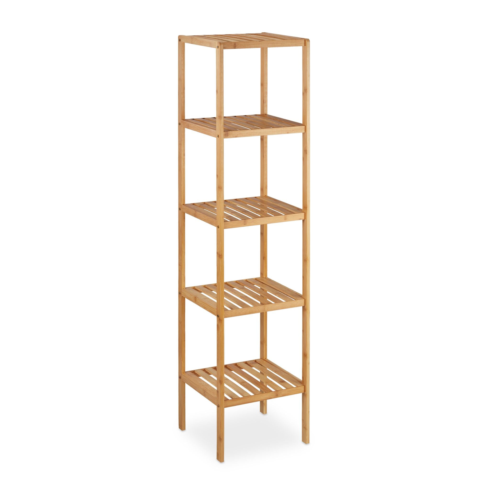 Badregal Bambus mit 5 Ablagen Hellbraun von Relaxdays