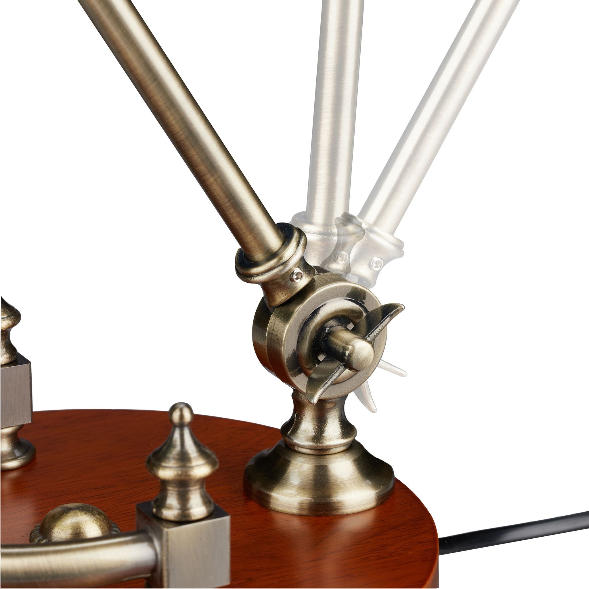 Bankerlampe mit grünem Schirm Braun-Dunkelgrün-Gold von Relaxdays