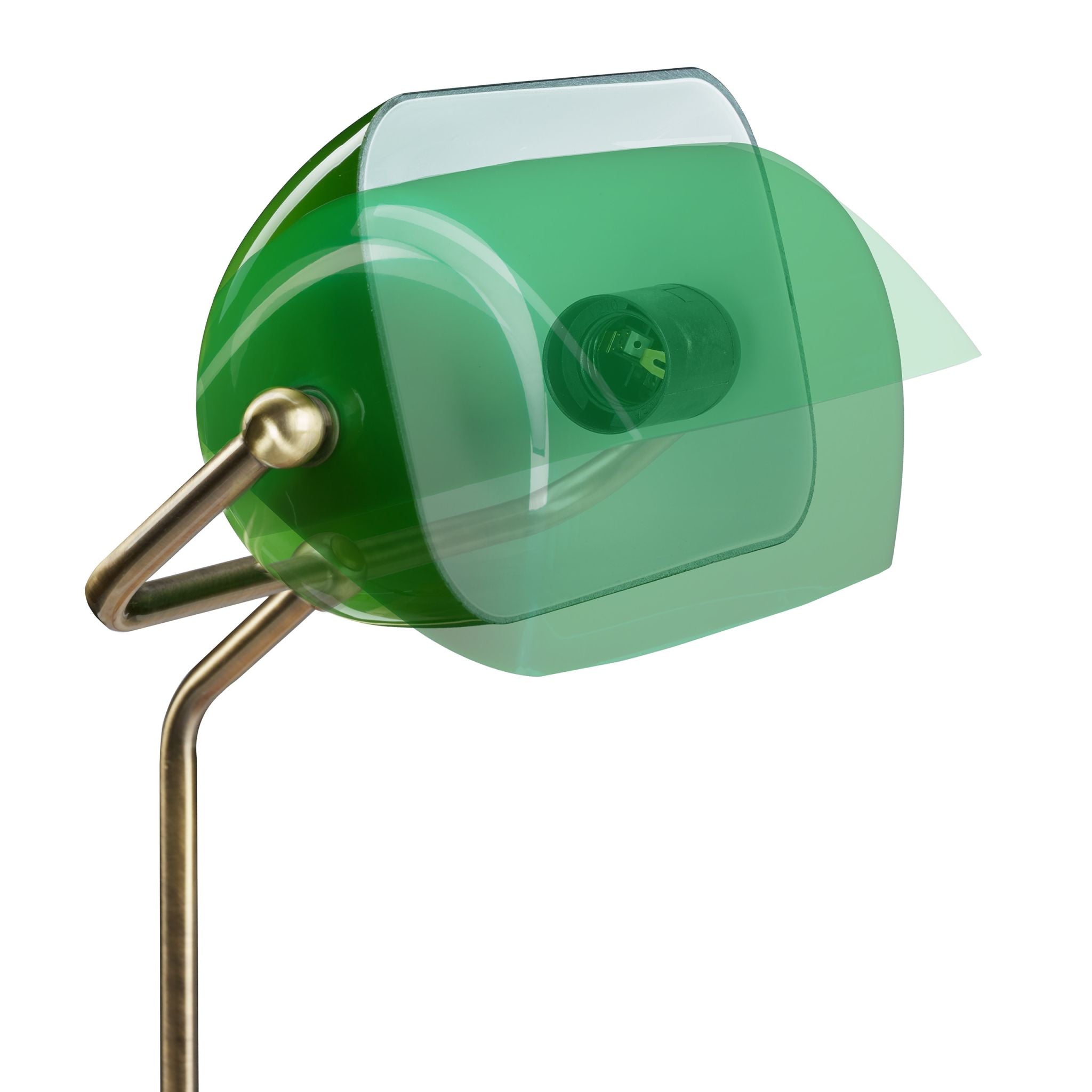 Bankerlampe mit grünem Schirm Braun-Dunkelgrün-Gold von Relaxdays