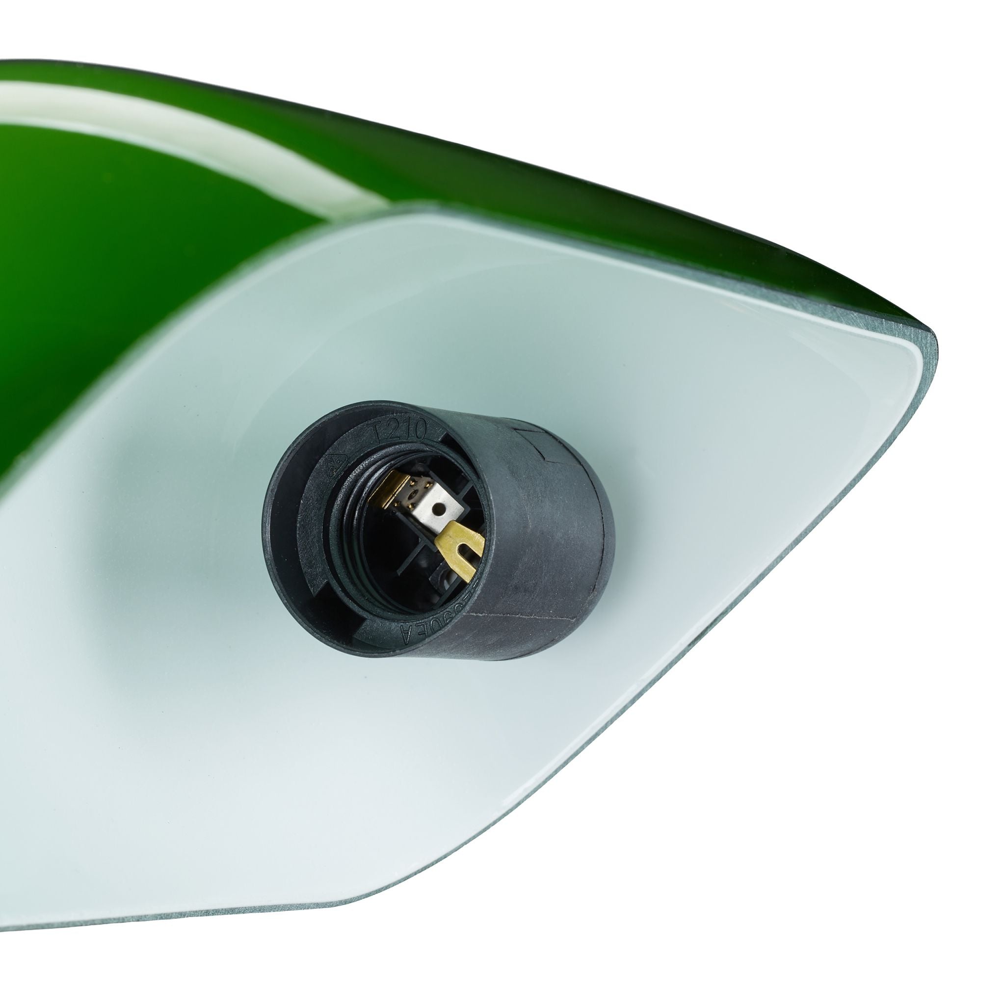 Bankerlampe mit grünem Schirm Braun-Dunkelgrün-Gold von Relaxdays