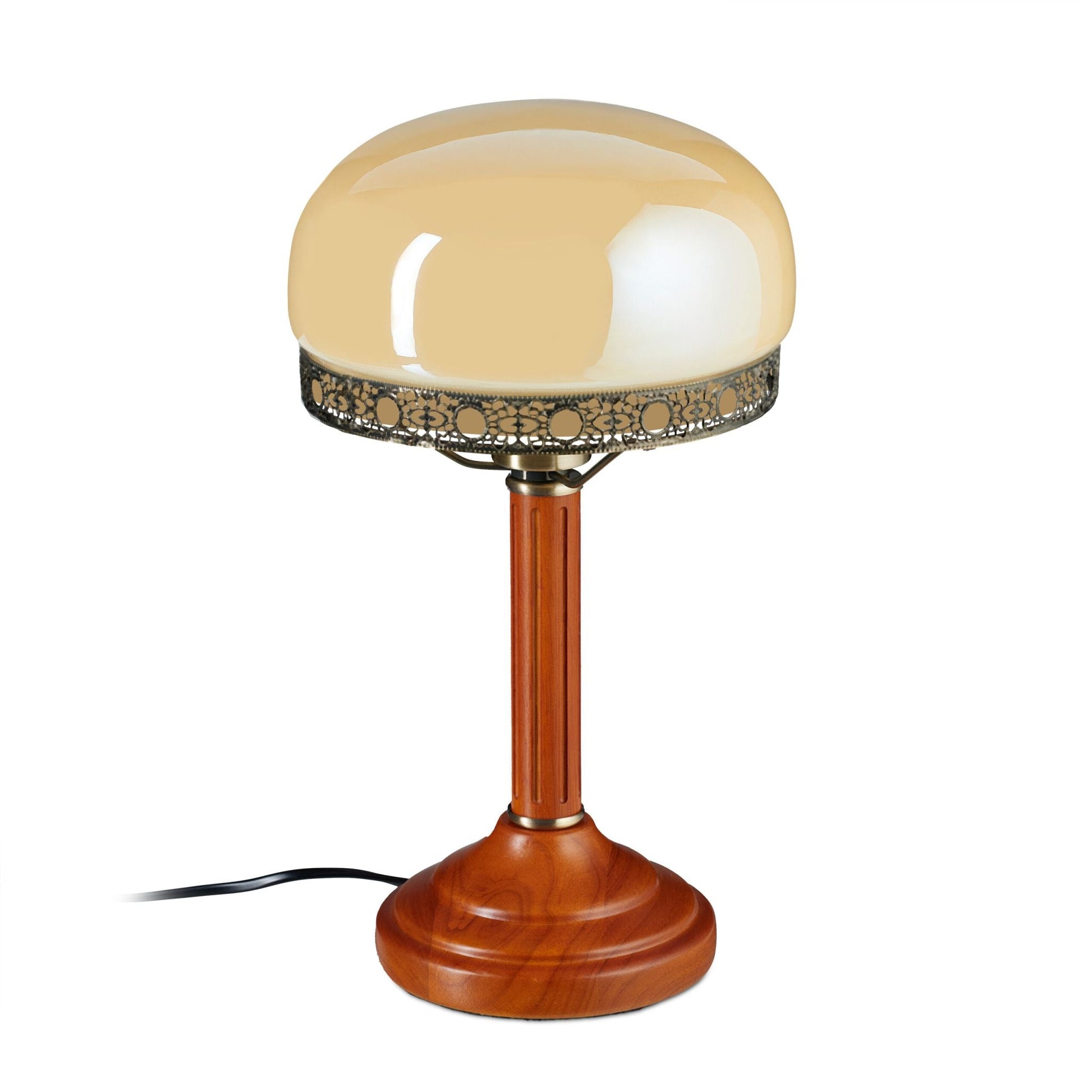Tischlampe Beige Antik Look Beige-Dunkelbraun von Relaxdays