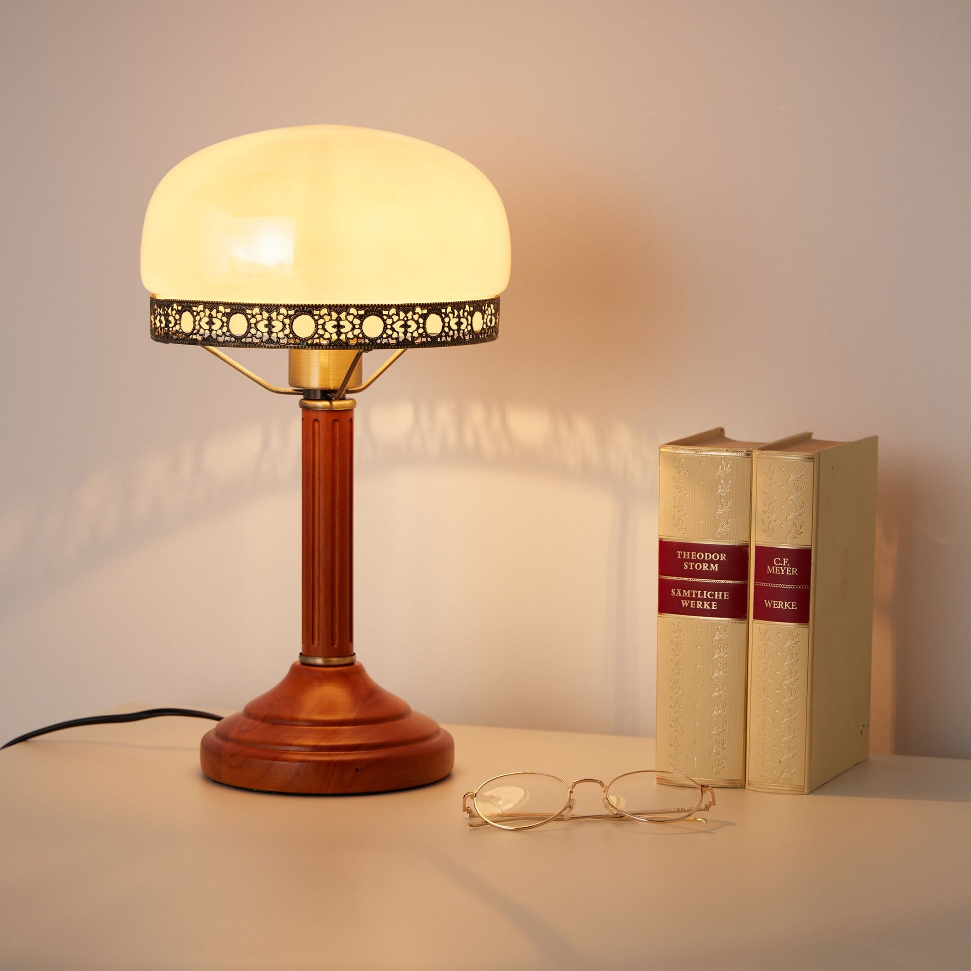 Tischlampe Beige Antik Look Beige-Dunkelbraun von Relaxdays