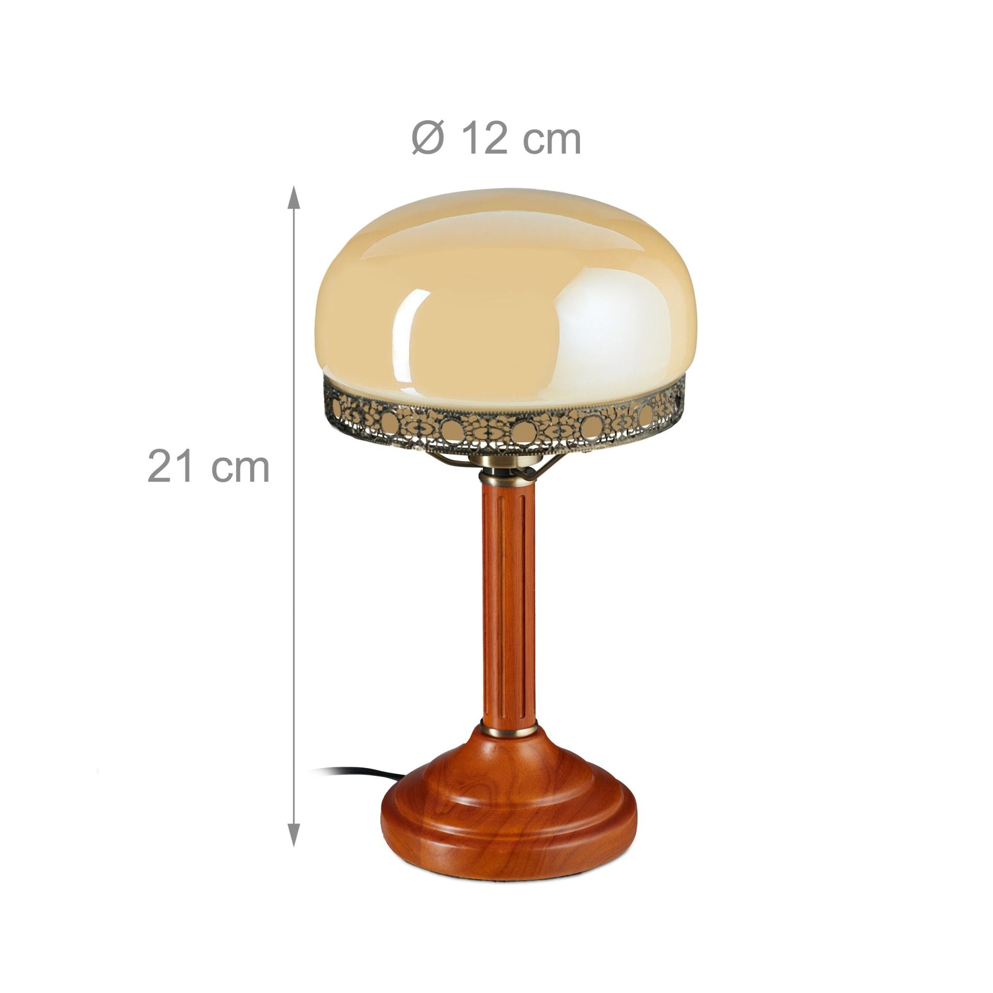Tischlampe Beige Antik Look Beige-Dunkelbraun von Relaxdays