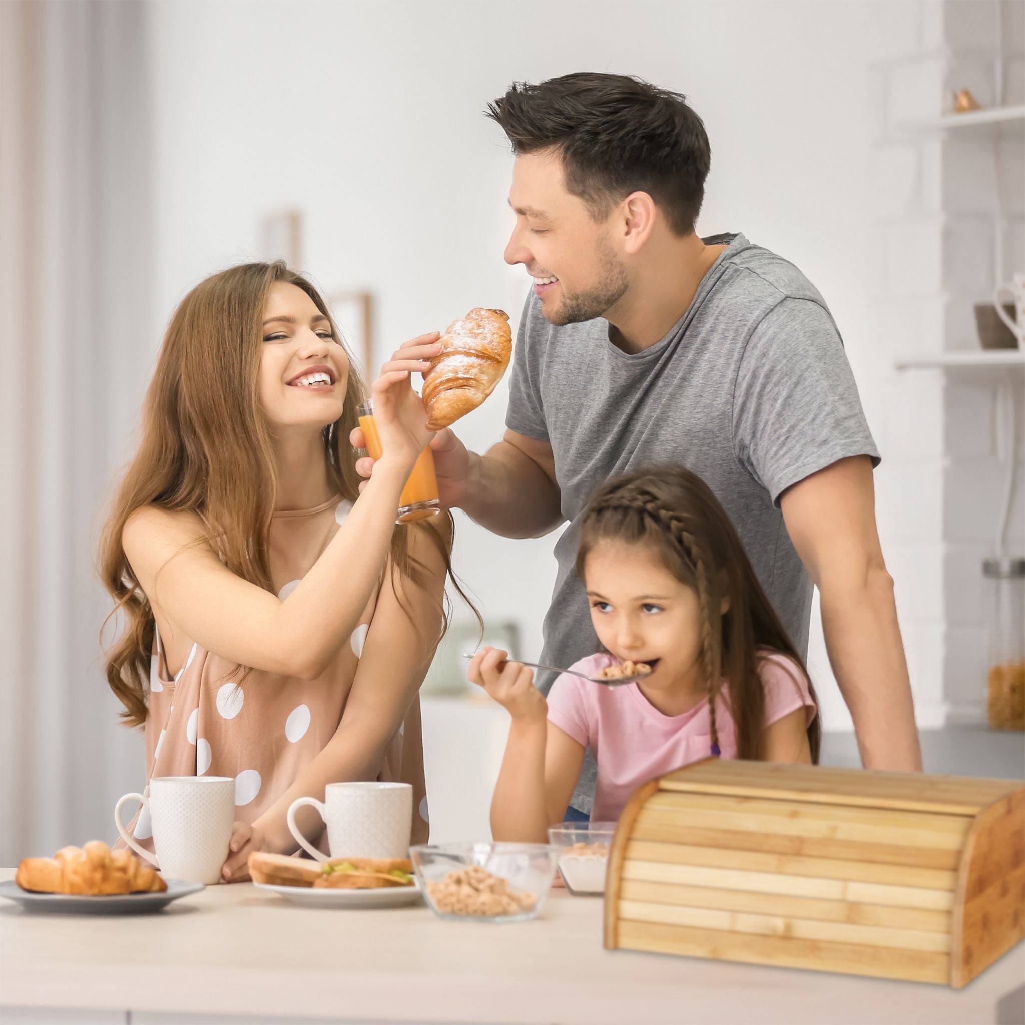 Brotkasten Bambus Hellbraun von Relaxdays