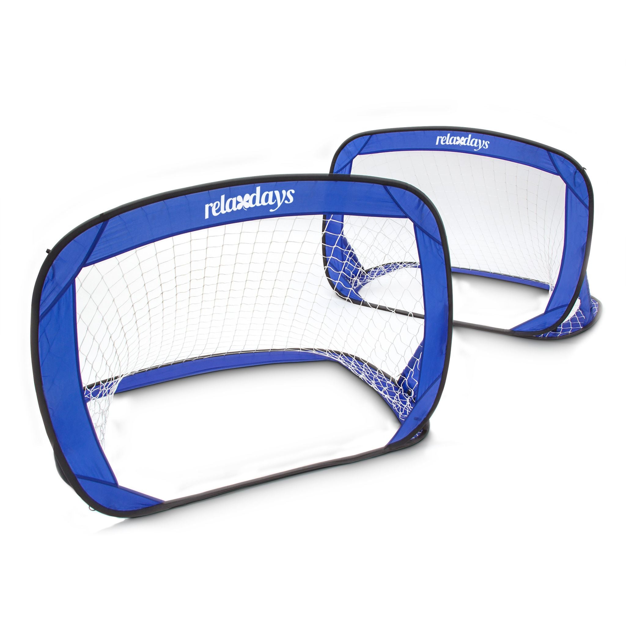 Fussballtore Pop-Up 2er-Set Blau-Schwarz von Relaxdays