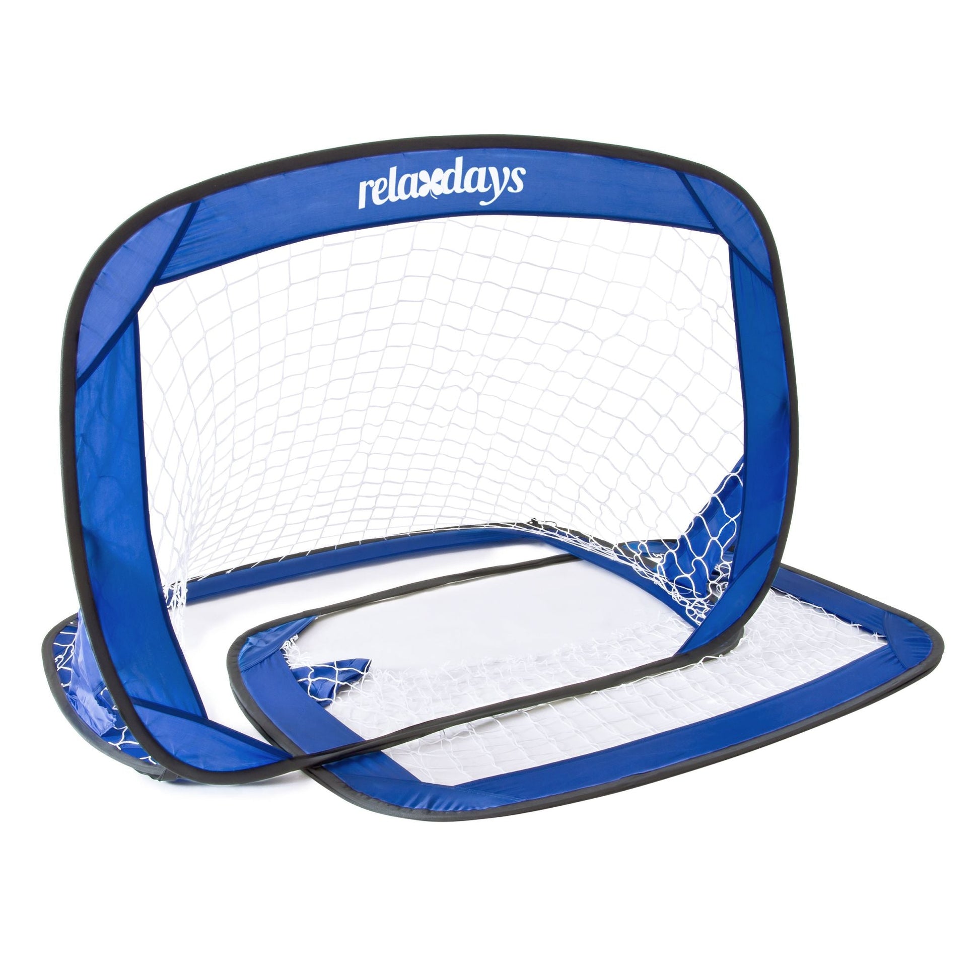 Fussballtore Pop-Up 2er-Set Blau-Schwarz von Relaxdays