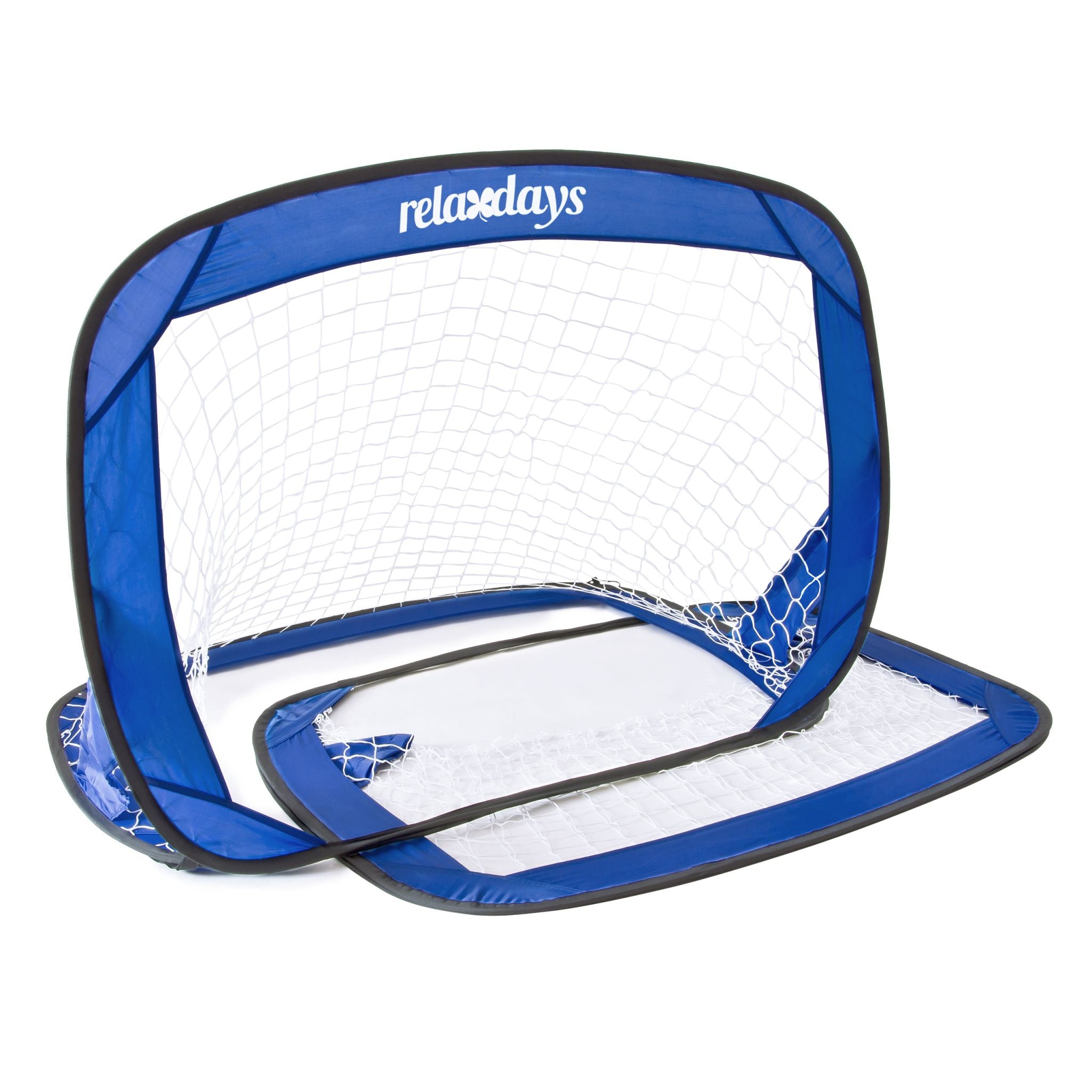Fussballtore Pop-Up 2er-Set Blau-Schwarz von Relaxdays