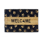 Fussmatte Kokos TATZEN WELCOME Hellbraun-Schwarz von Relaxdays