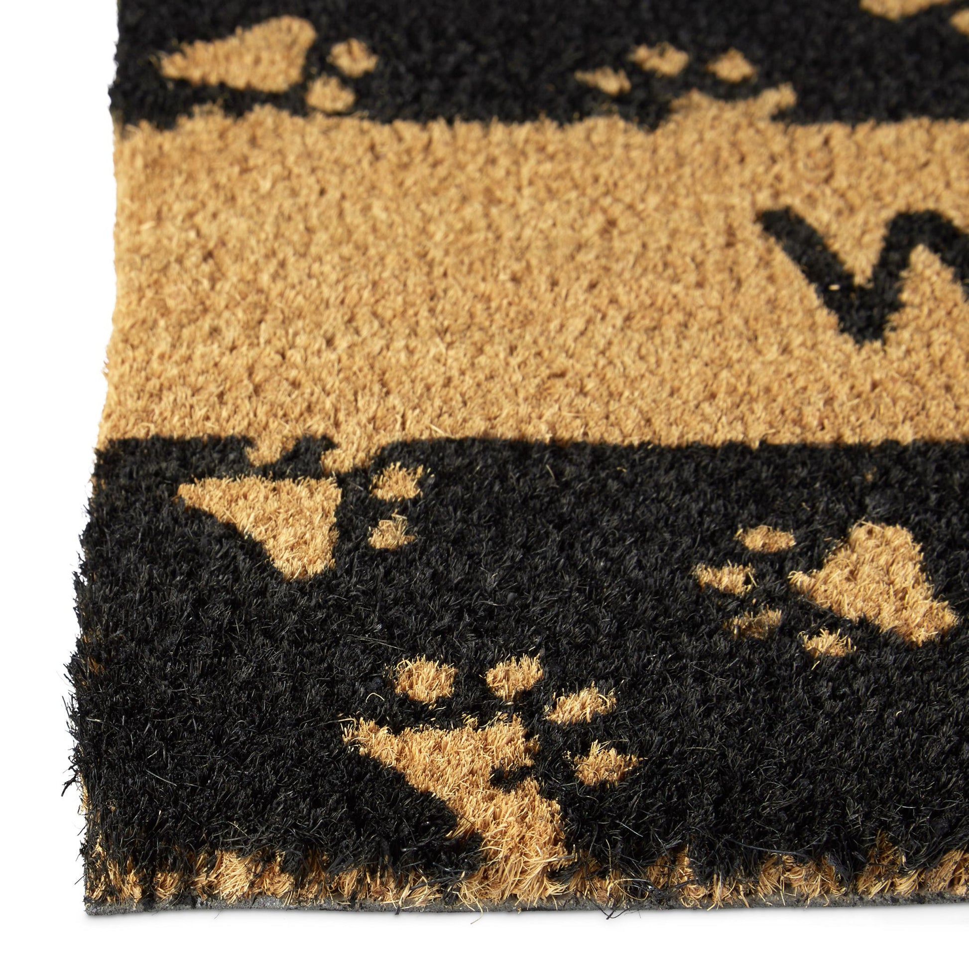 Fussmatte Kokos TATZEN WELCOME Hellbraun-Schwarz von Relaxdays