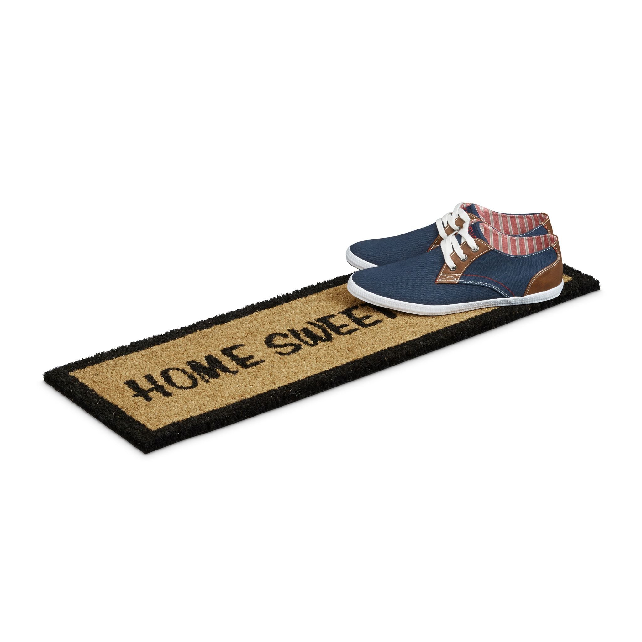 Fussmatte HOME SWEET HOME Hellbraun-Schwarz von Relaxdays