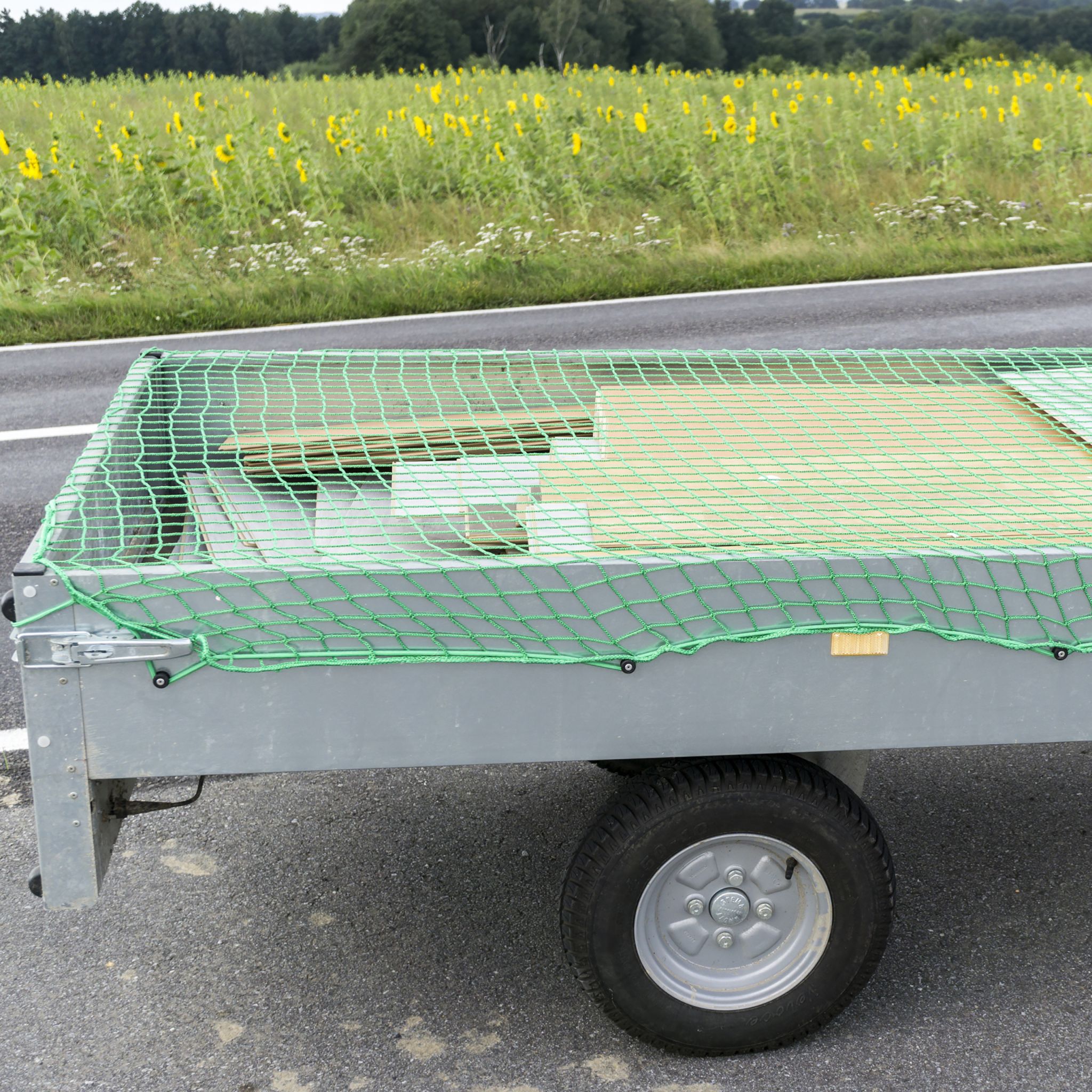 Anhängernetz 2 x 3 m Grün-Schwarz von Relaxdays