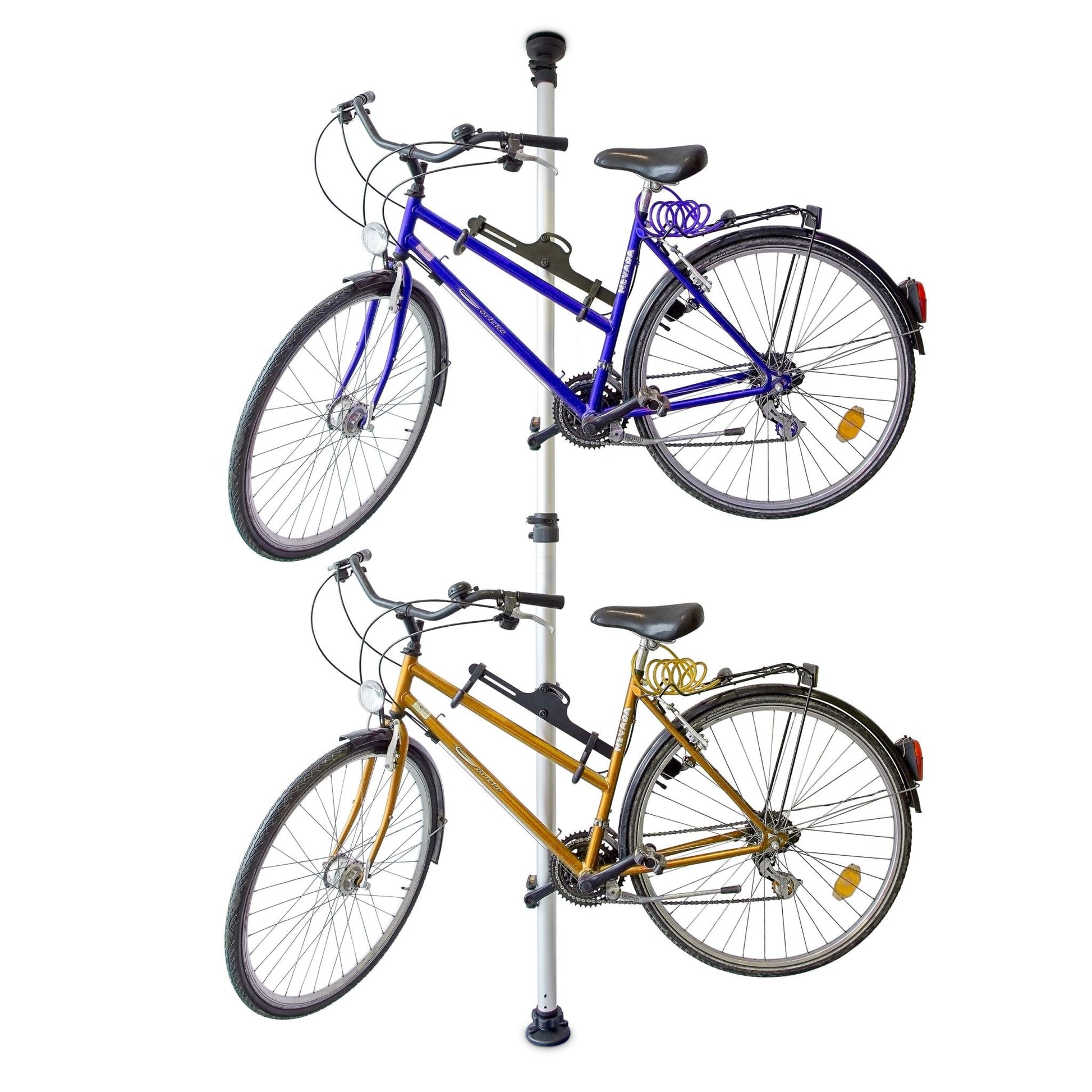 Teleskop Fahrradhalterung für 2 Räder Schwarz-Silber von Relaxdays