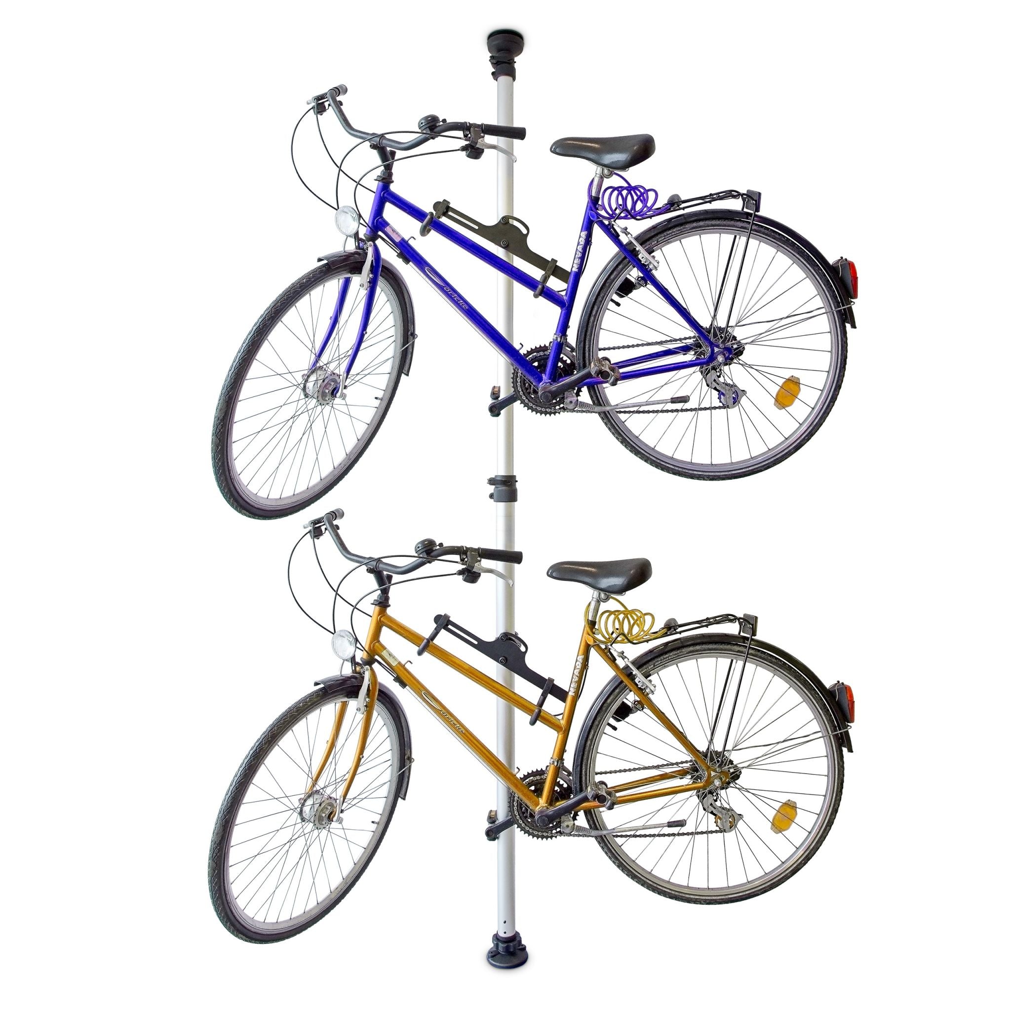 Teleskop Fahrradhalterung für 2 Räder Schwarz-Silber von Relaxdays