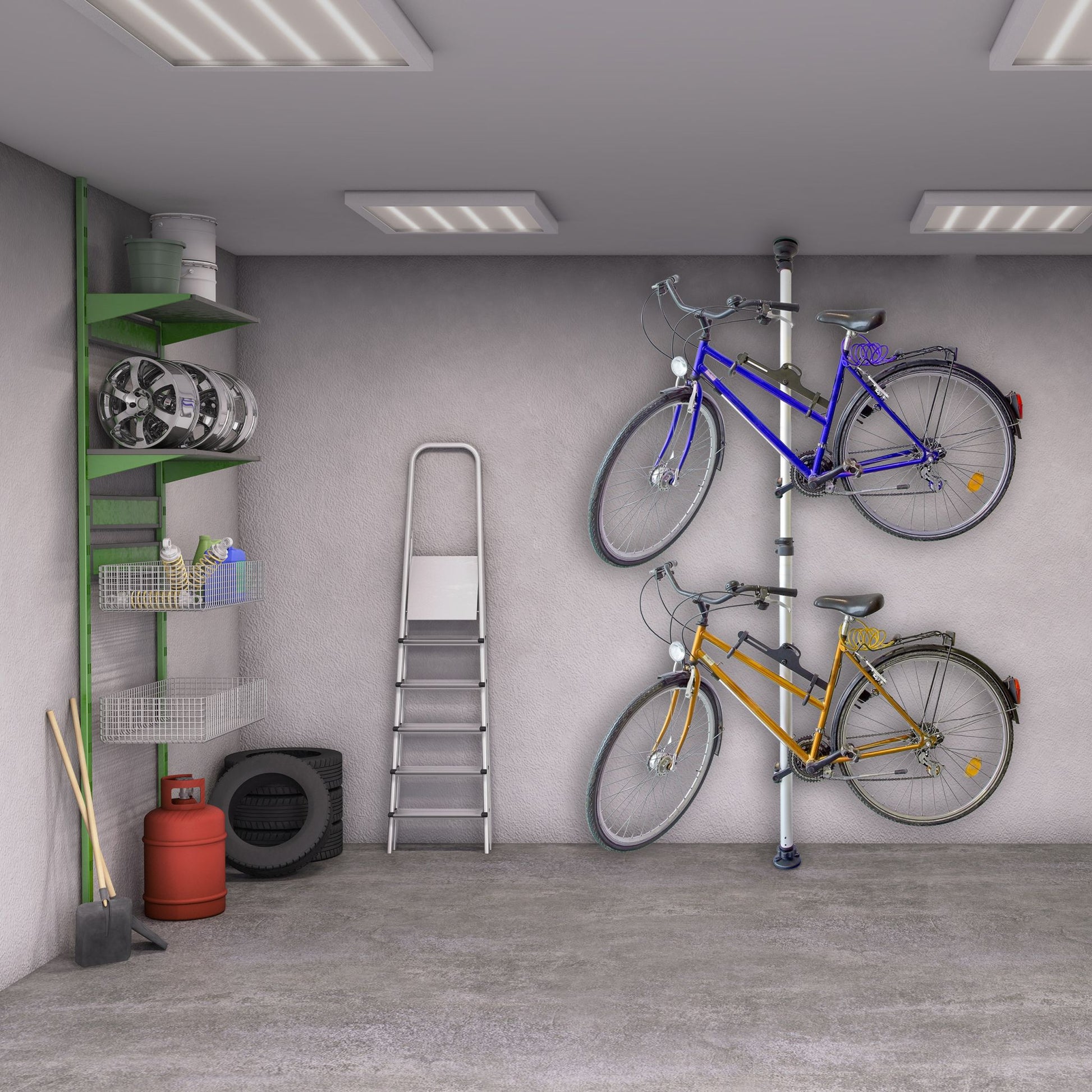 Teleskop Fahrradhalterung für 2 Räder Schwarz-Silber von Relaxdays