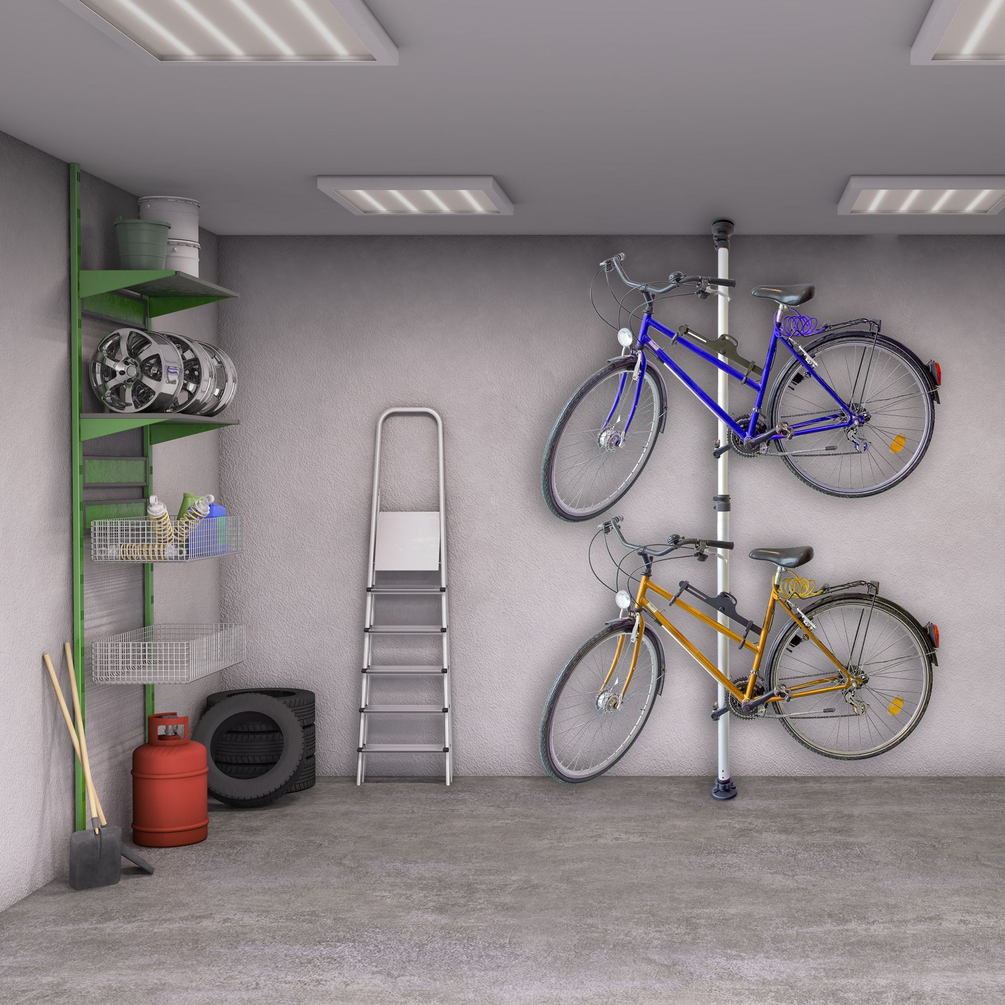 Teleskop Fahrradhalterung für 2 Räder Schwarz-Silber von Relaxdays