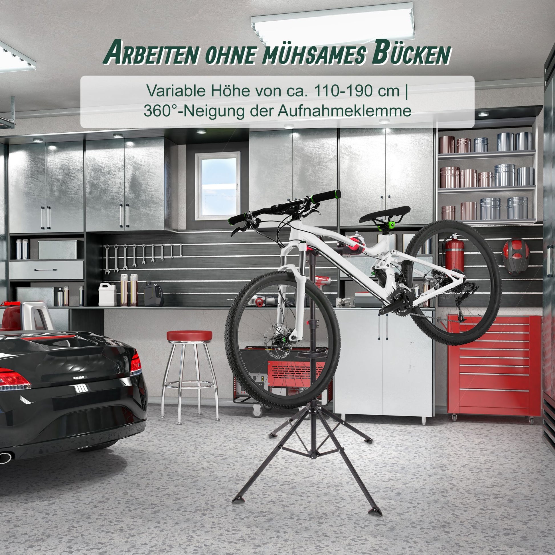 Fahrrad Montageständer bis 30 kg Schwarz von Relaxdays