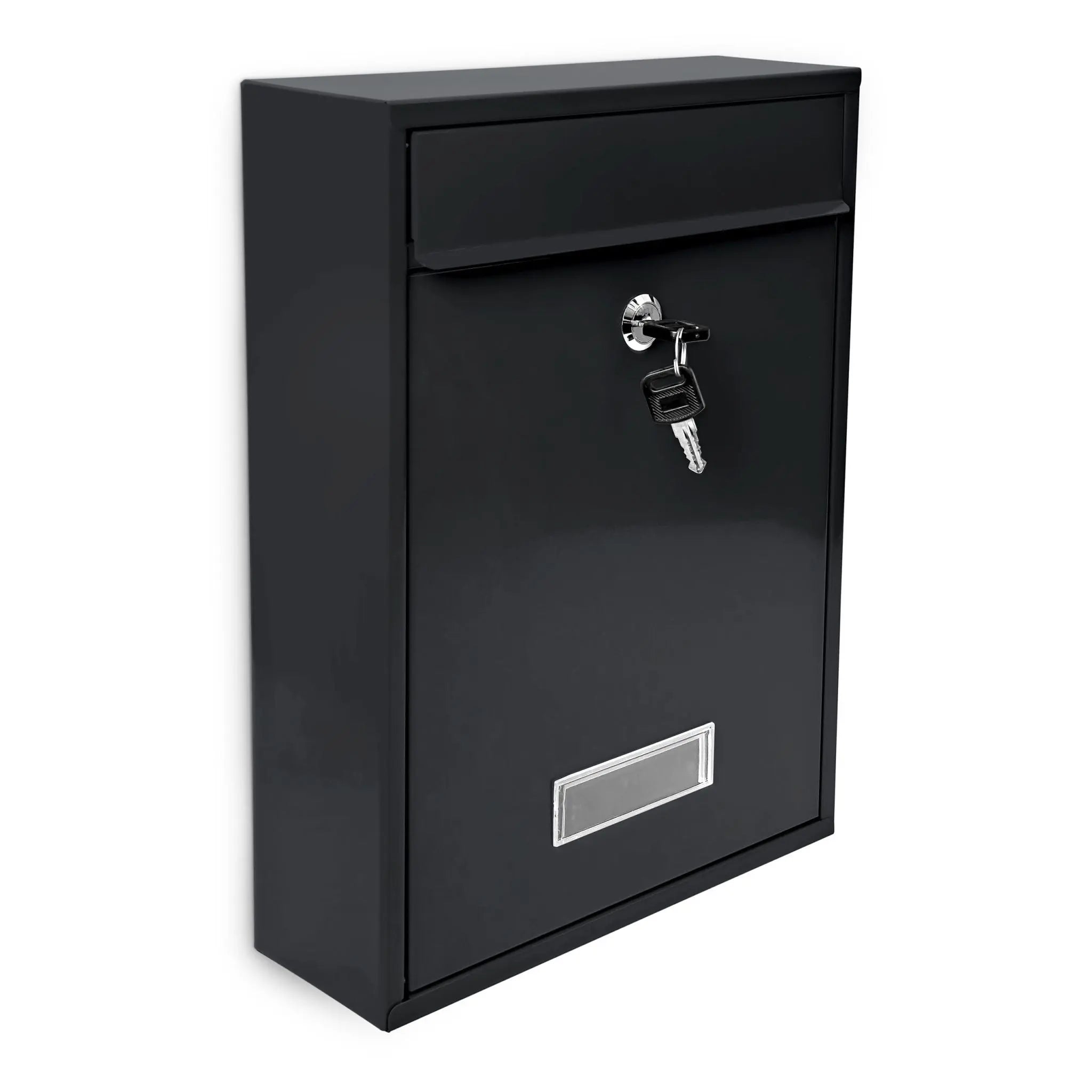 Briefkasten Design 35cm Farbauswahl Schwarz-Silber von Relaxdays