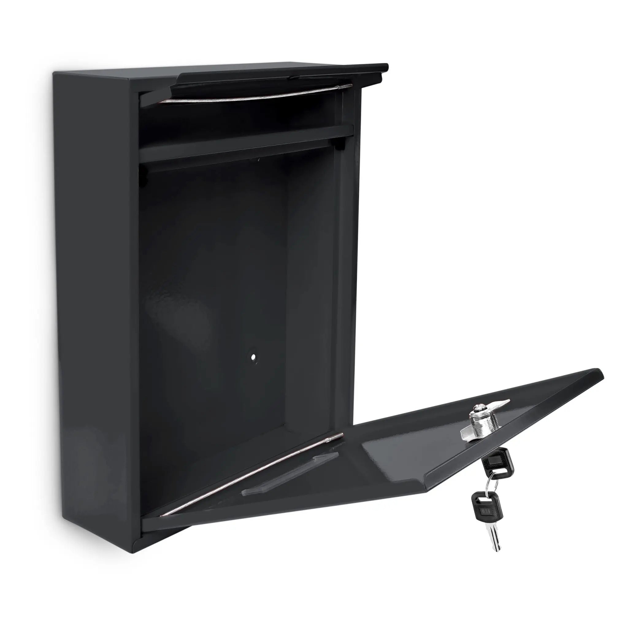 Briefkasten Design 35cm Farbauswahl Schwarz-Silber von Relaxdays