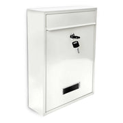 Briefkasten Design 35cm Farbauswahl Weiss-Silber von Relaxdays