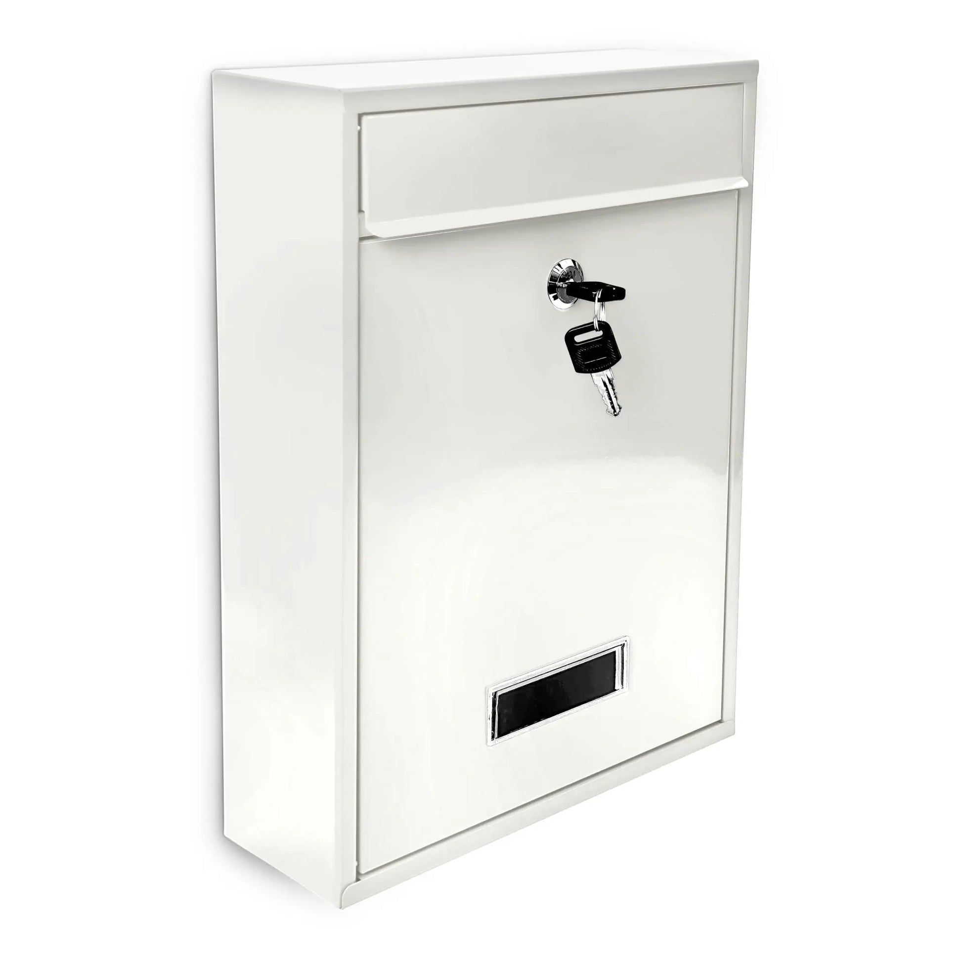 Briefkasten Design 35cm Farbauswahl Weiss-Silber von Relaxdays