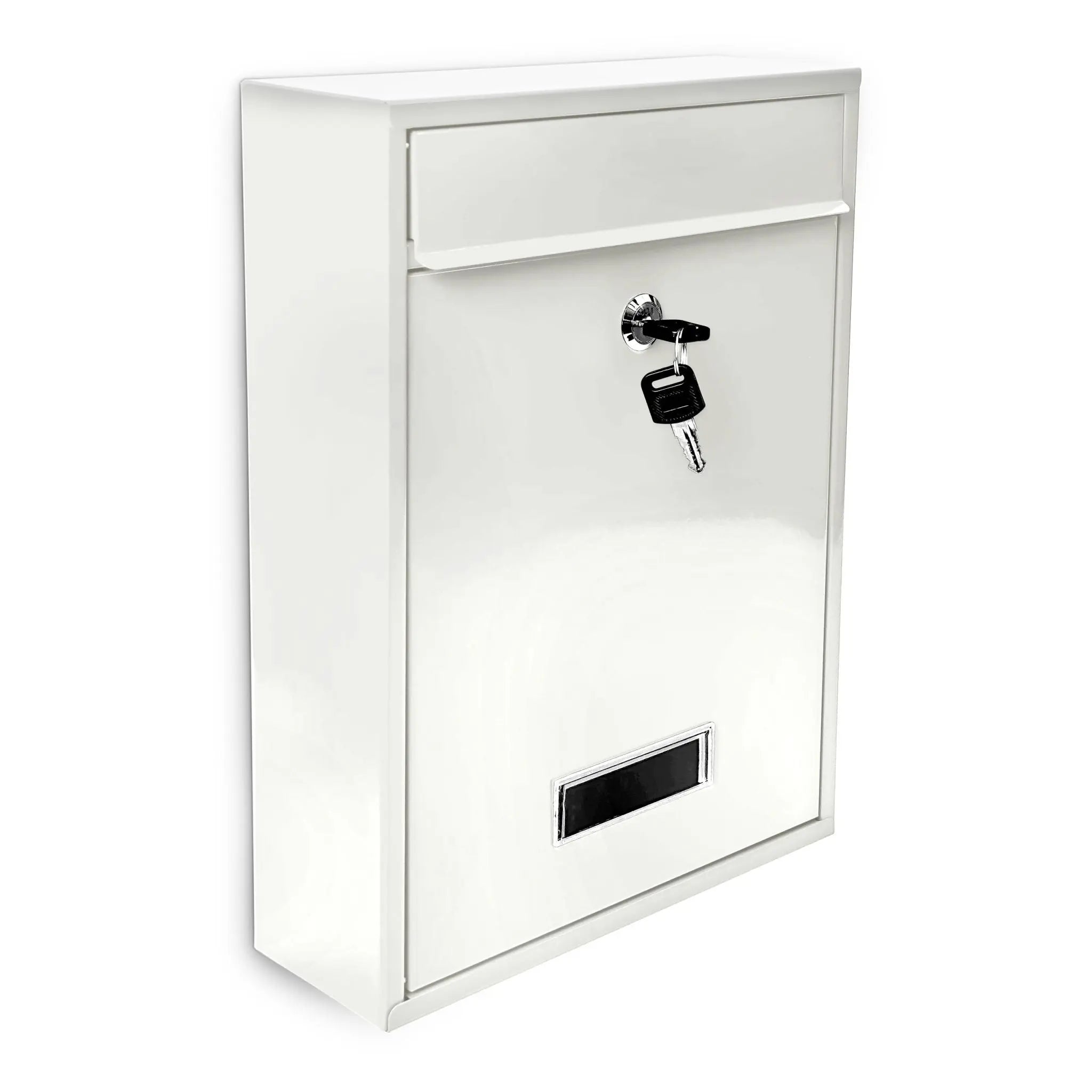 Briefkasten Design 35cm Farbauswahl Weiss-Silber von Relaxdays