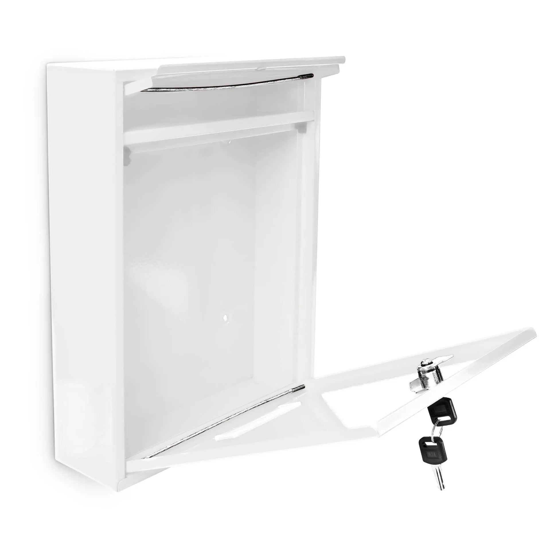 Briefkasten Design 35cm Farbauswahl Weiss-Silber von Relaxdays
