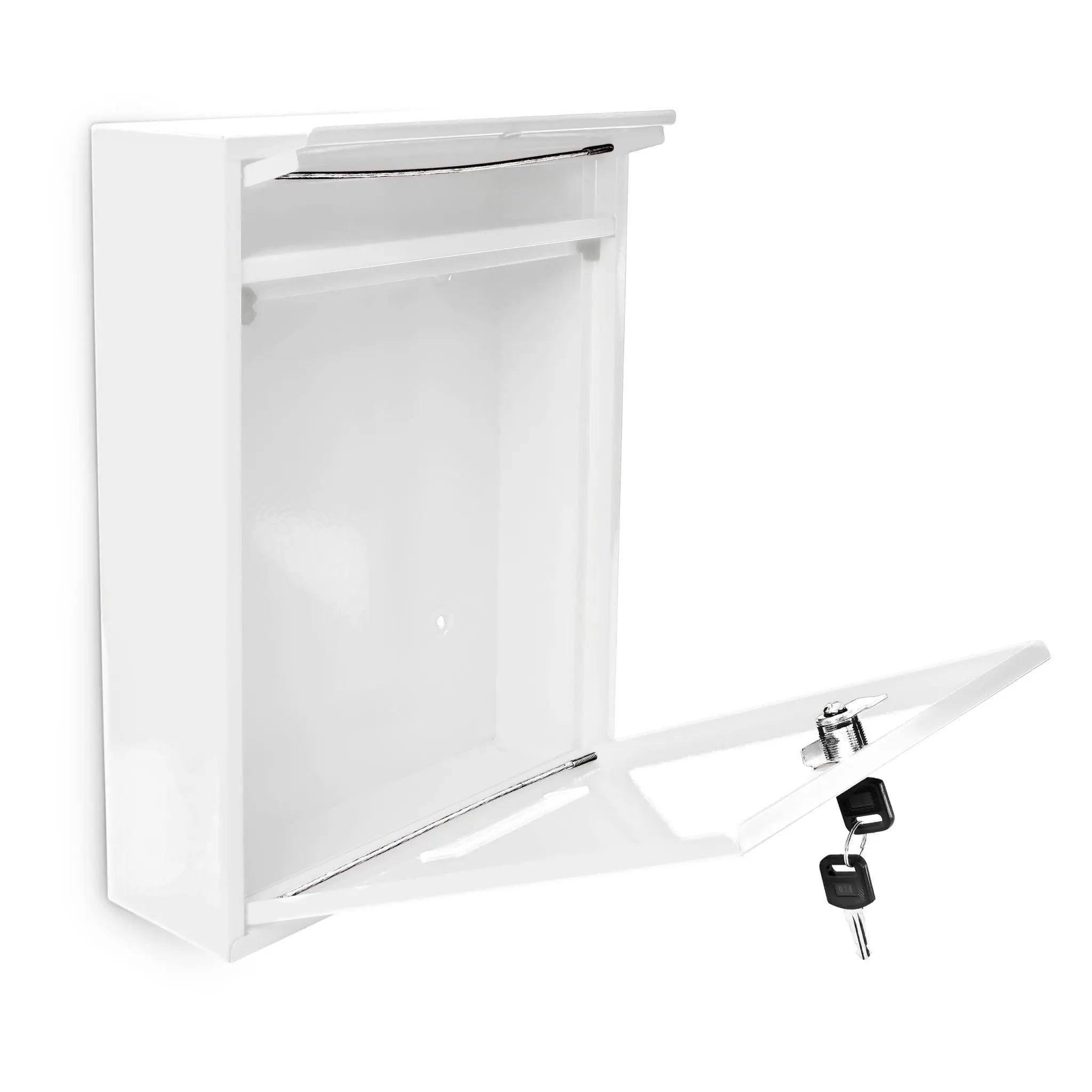 Briefkasten Design 35cm Farbauswahl Weiss-Silber von Relaxdays