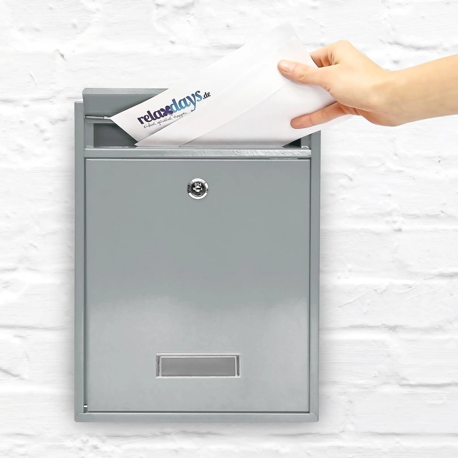 Briefkasten Design 35cm Farbauswahl Silber von Relaxdays