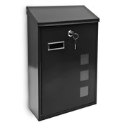 Briefkasten 3 Fenster Farbauswahl Schwarz-Transparent von Relaxdays