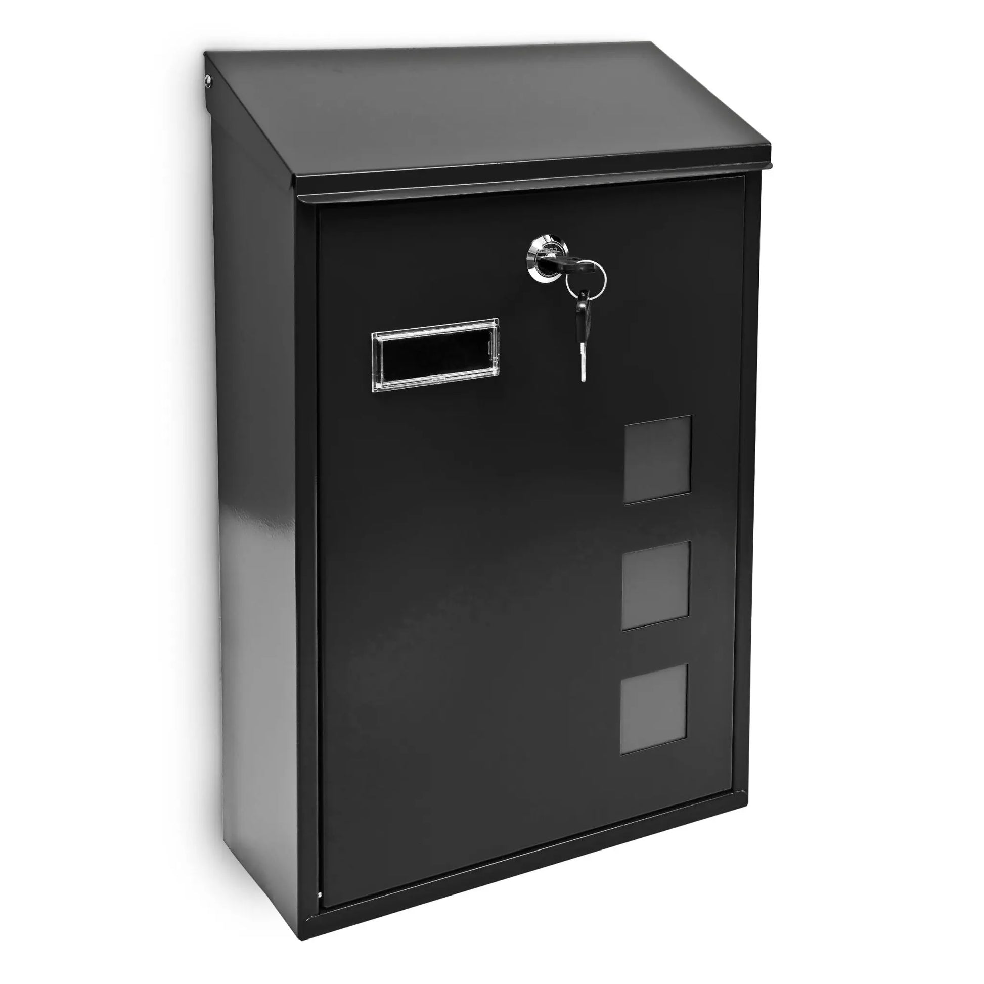 Briefkasten 3 Fenster Farbauswahl Schwarz-Transparent von Relaxdays