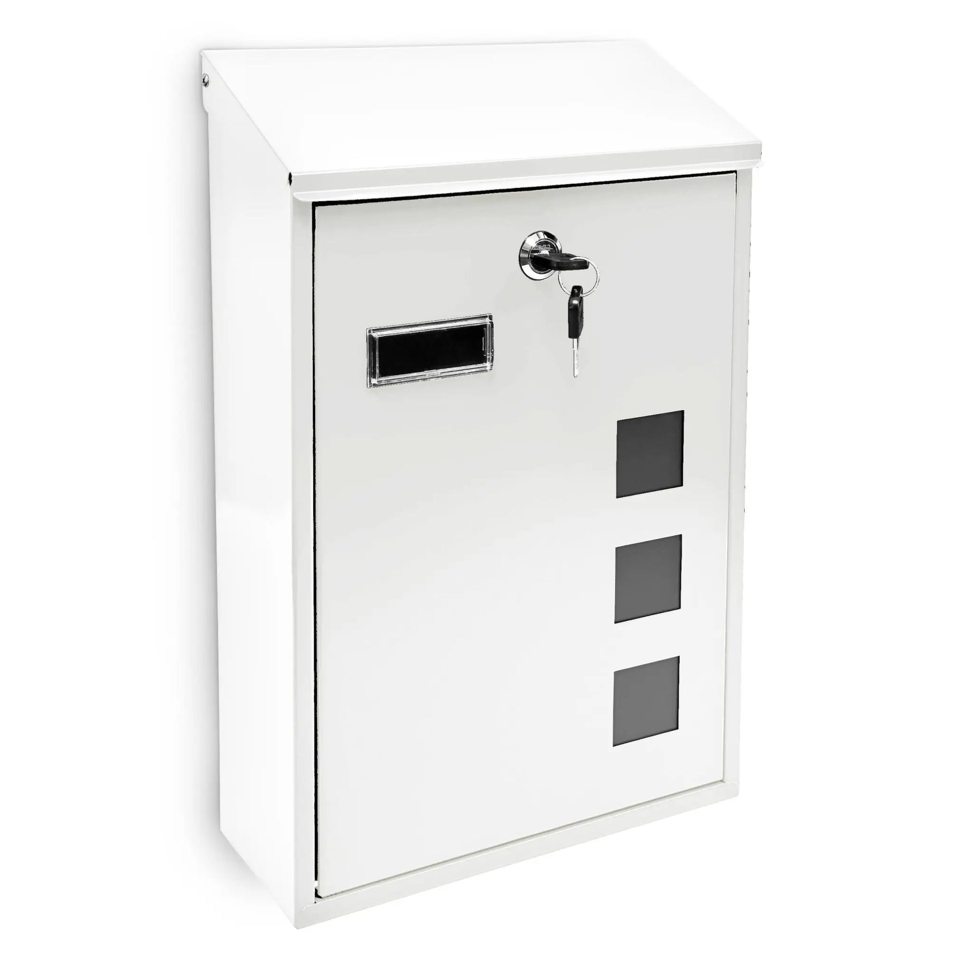 Briefkasten 3 Fenster Farbauswahl Weiss-Transparent von Relaxdays
