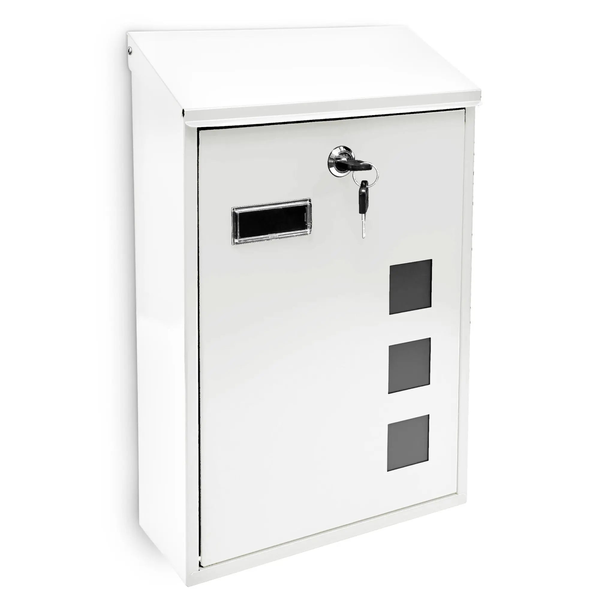 Briefkasten 3 Fenster Farbauswahl Weiss-Transparent von Relaxdays