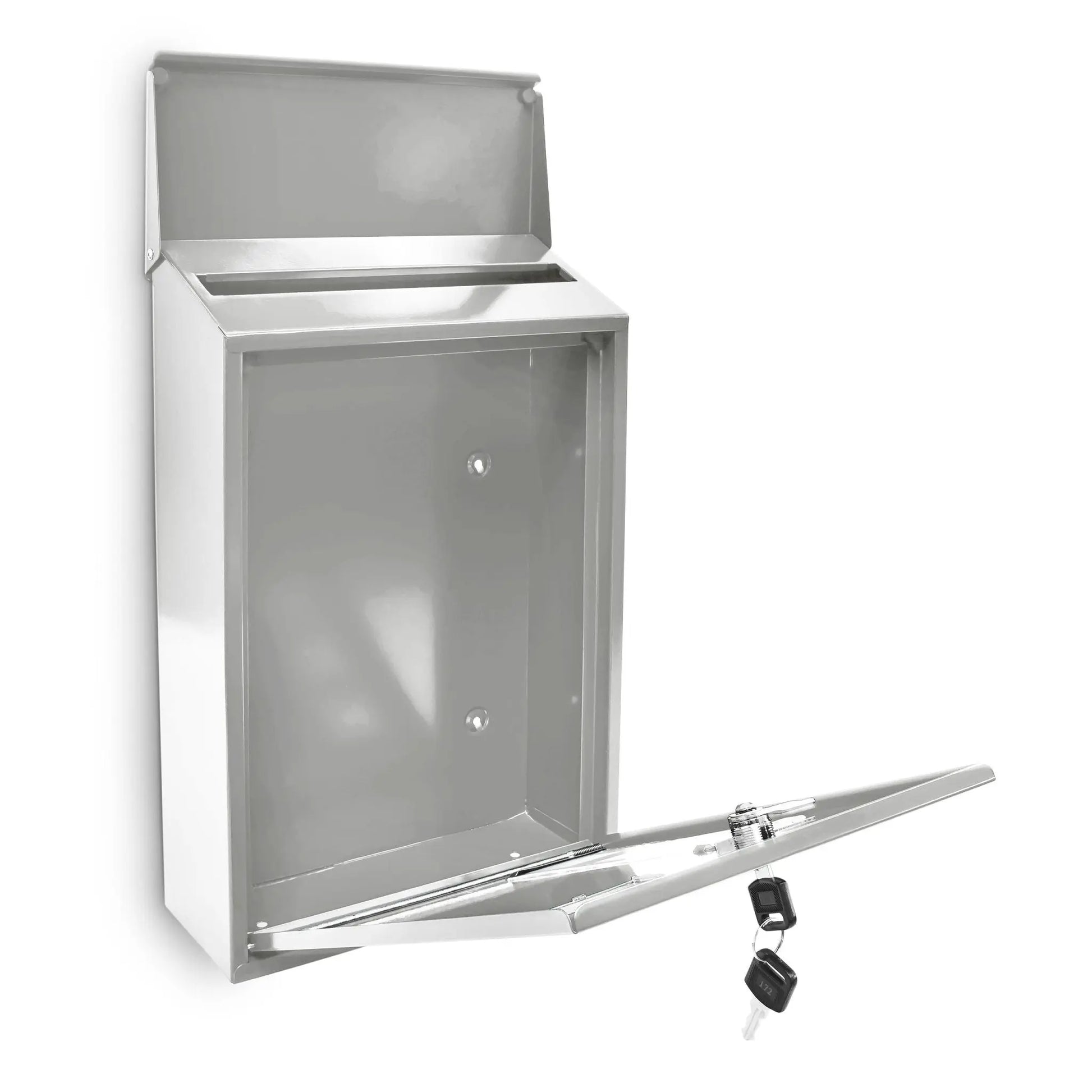 Briefkasten 3 Fenster Farbauswahl Weiss-Transparent von Relaxdays