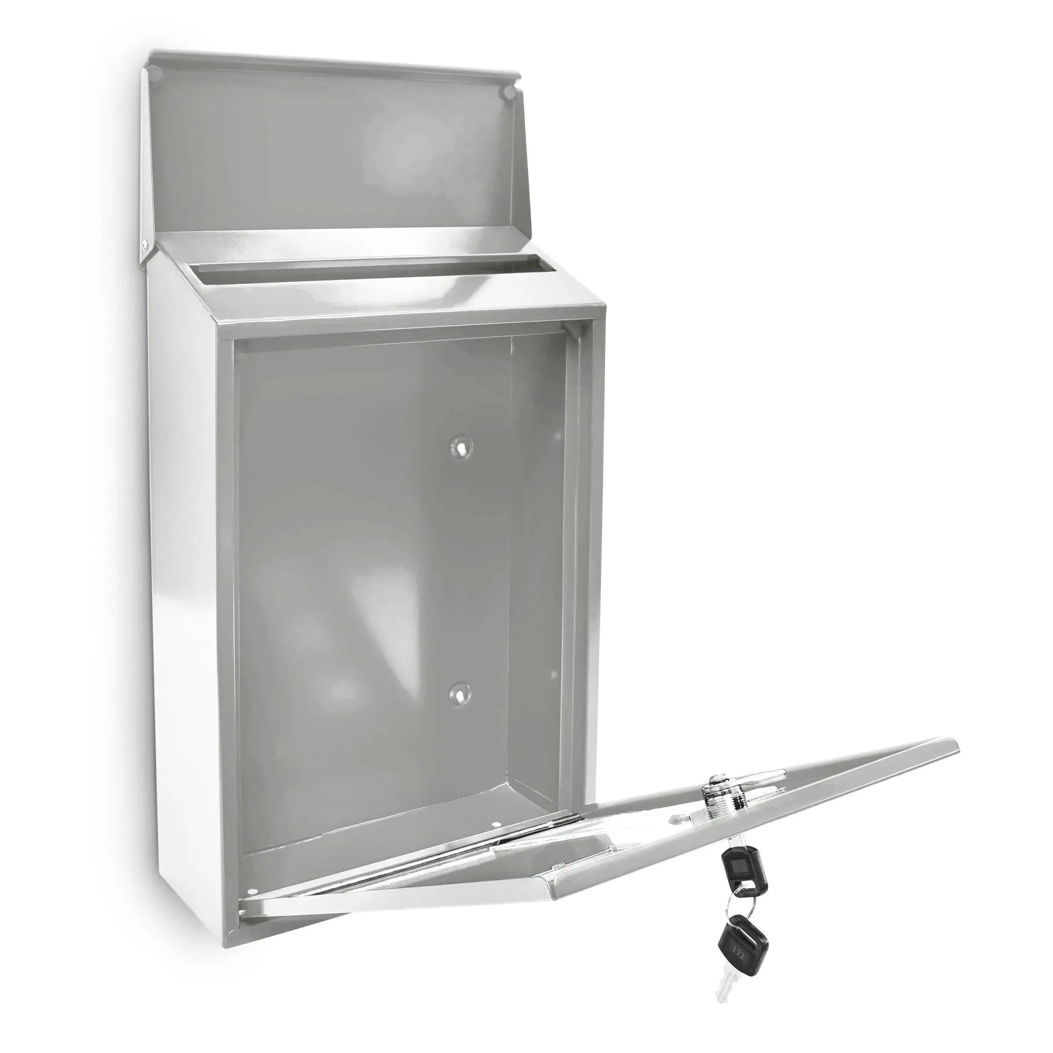 Briefkasten 3 Fenster Farbauswahl Weiss-Transparent von Relaxdays