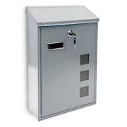 Briefkasten 3 Fenster Farbauswahl Silber-Transparent von Relaxdays