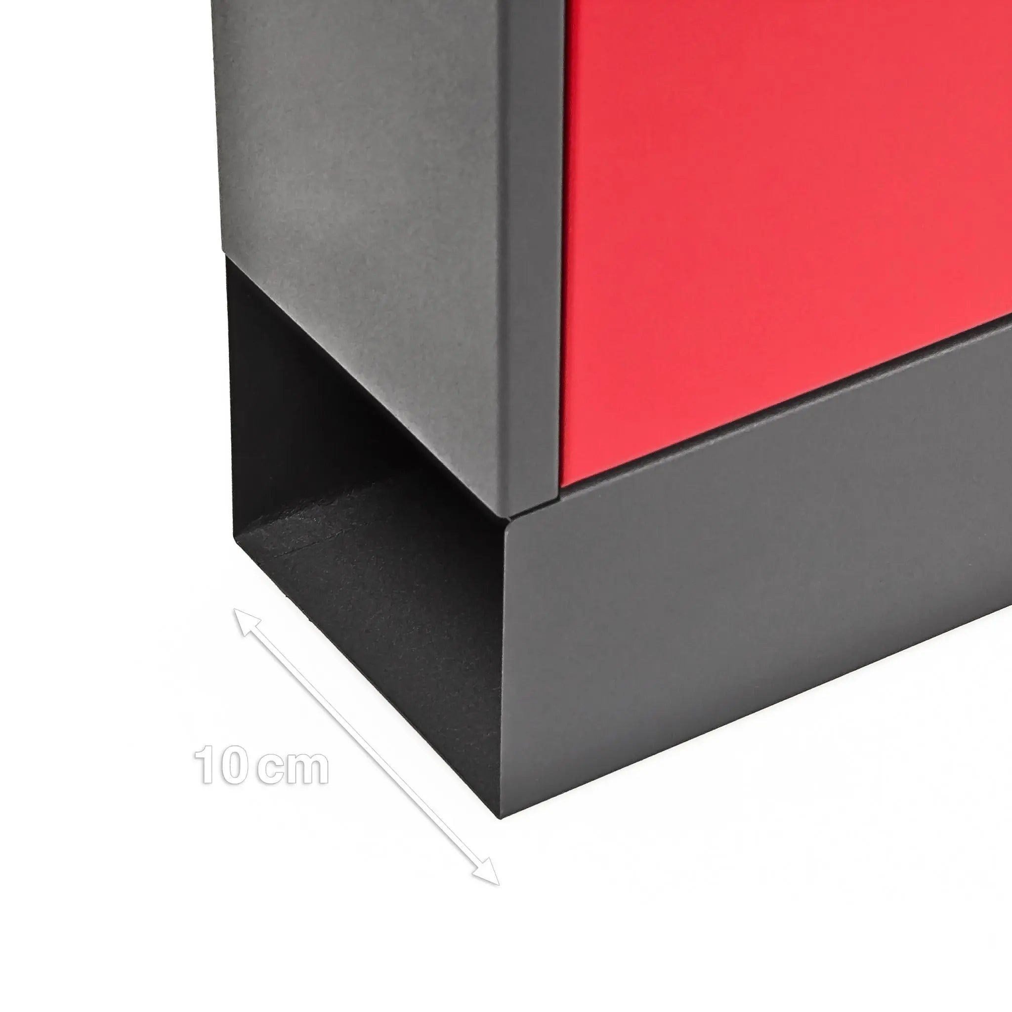 Briefkasten zweifarbig Farbauswahl Rot-Schwarz-Silber von Relaxdays