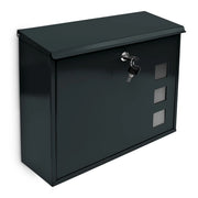 Briefkasten Metall 3 Fenster Farbauswahl Schwarz-Silber von Relaxdays
