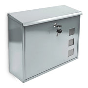 Briefkasten Metall 3 Fenster Farbauswahl Silber von Relaxdays