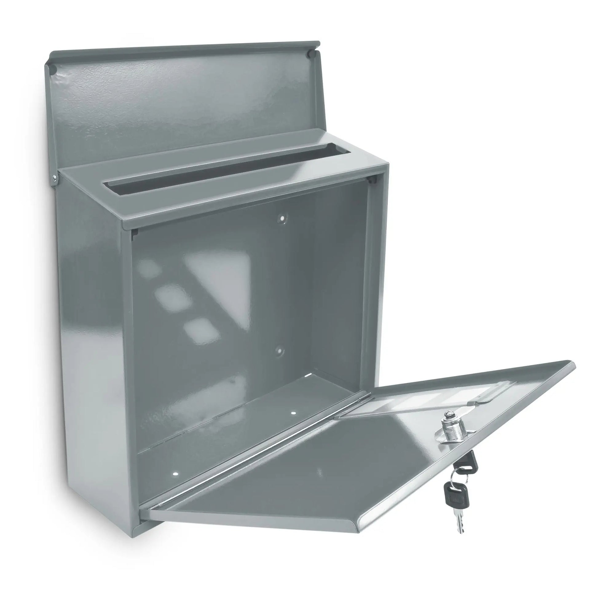 Briefkasten Metall 3 Fenster Farbauswahl Silber von Relaxdays