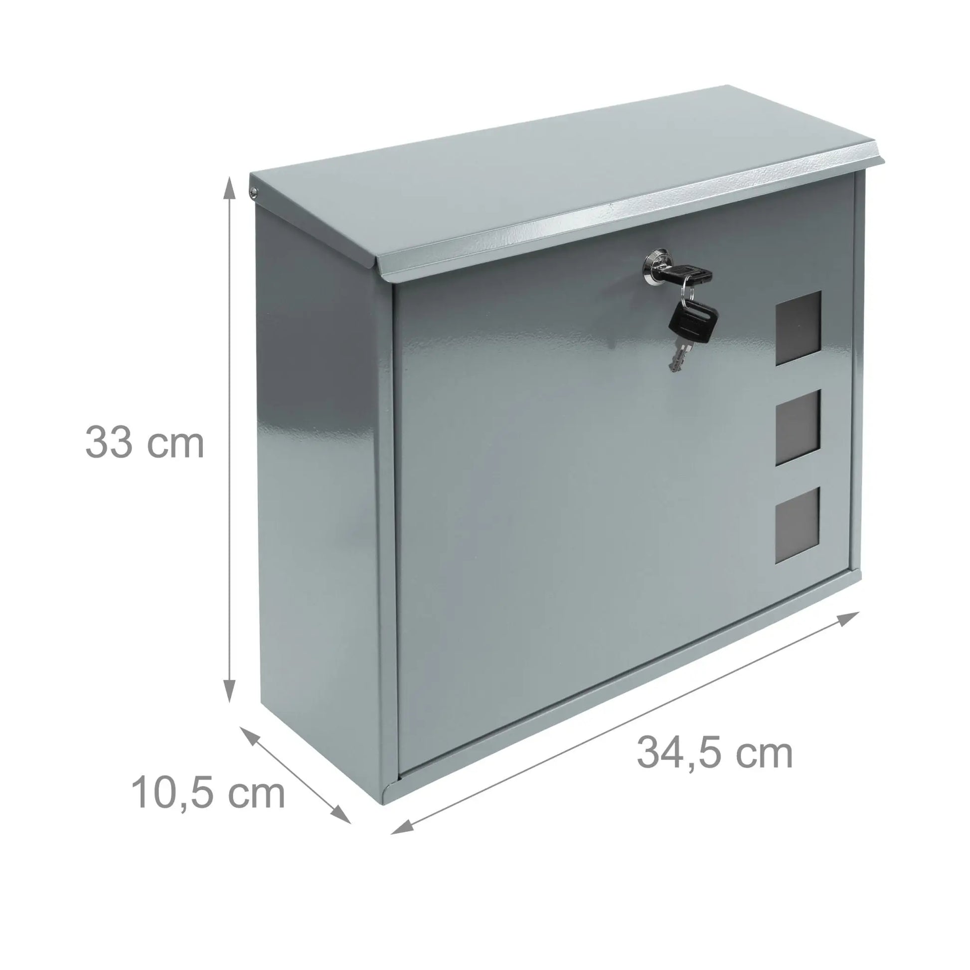 Briefkasten Metall 3 Fenster Farbauswahl Silber von Relaxdays