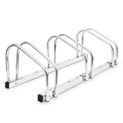 Fahrradständer 3 Fahrräder Stahl Silber von Relaxdays