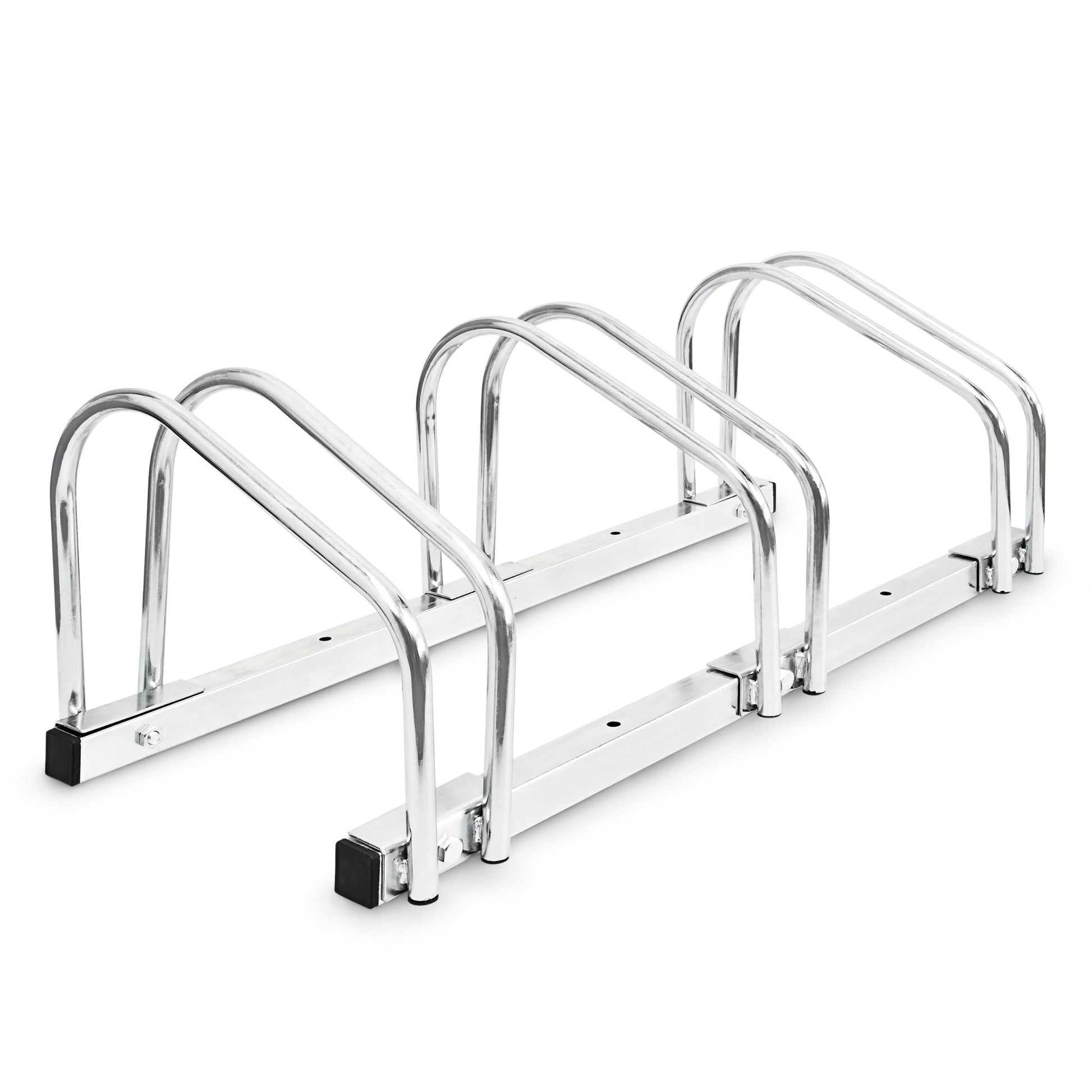 Fahrradständer 3 Fahrräder Stahl Silber von Relaxdays