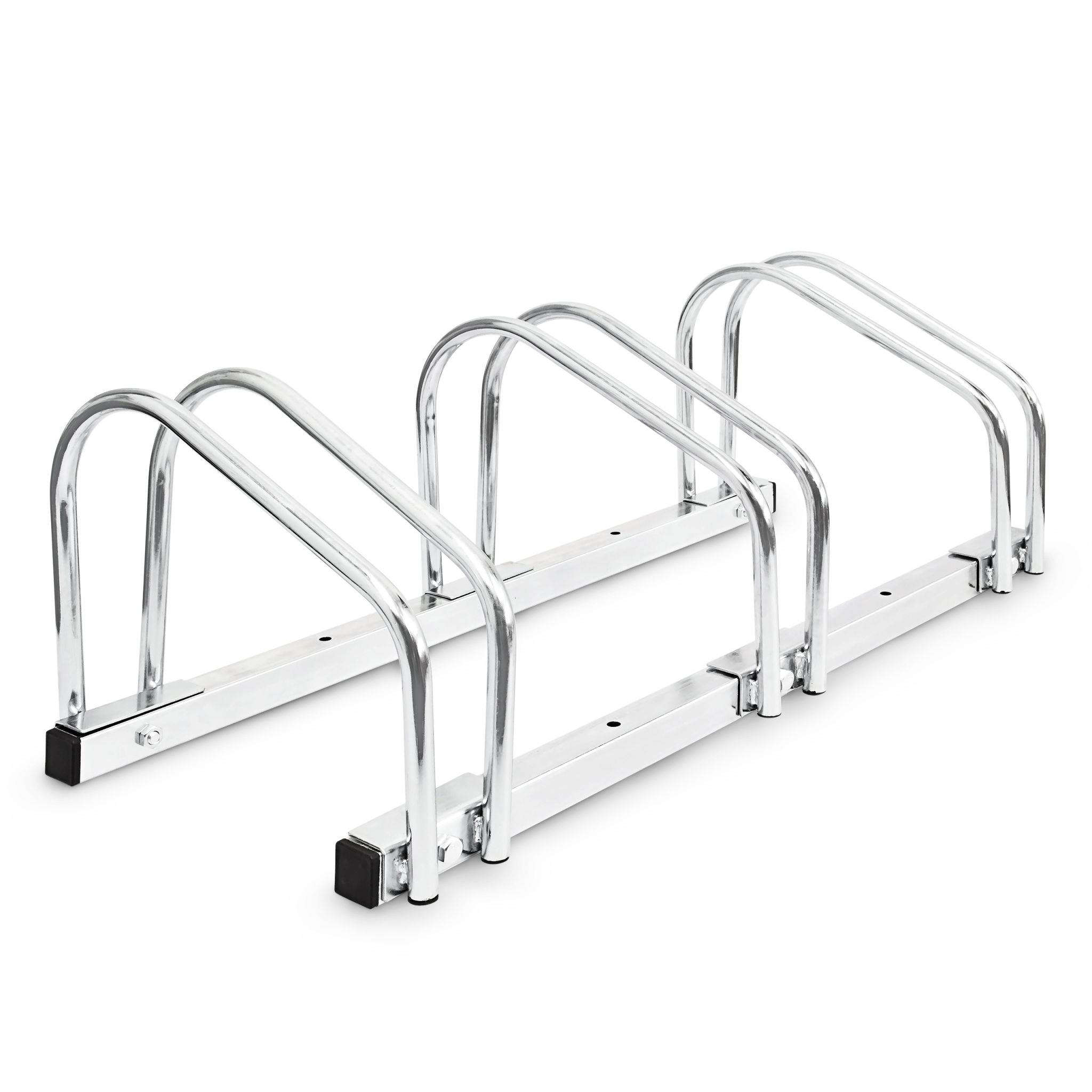 Fahrradständer 3 Fahrräder Stahl Silber von Relaxdays