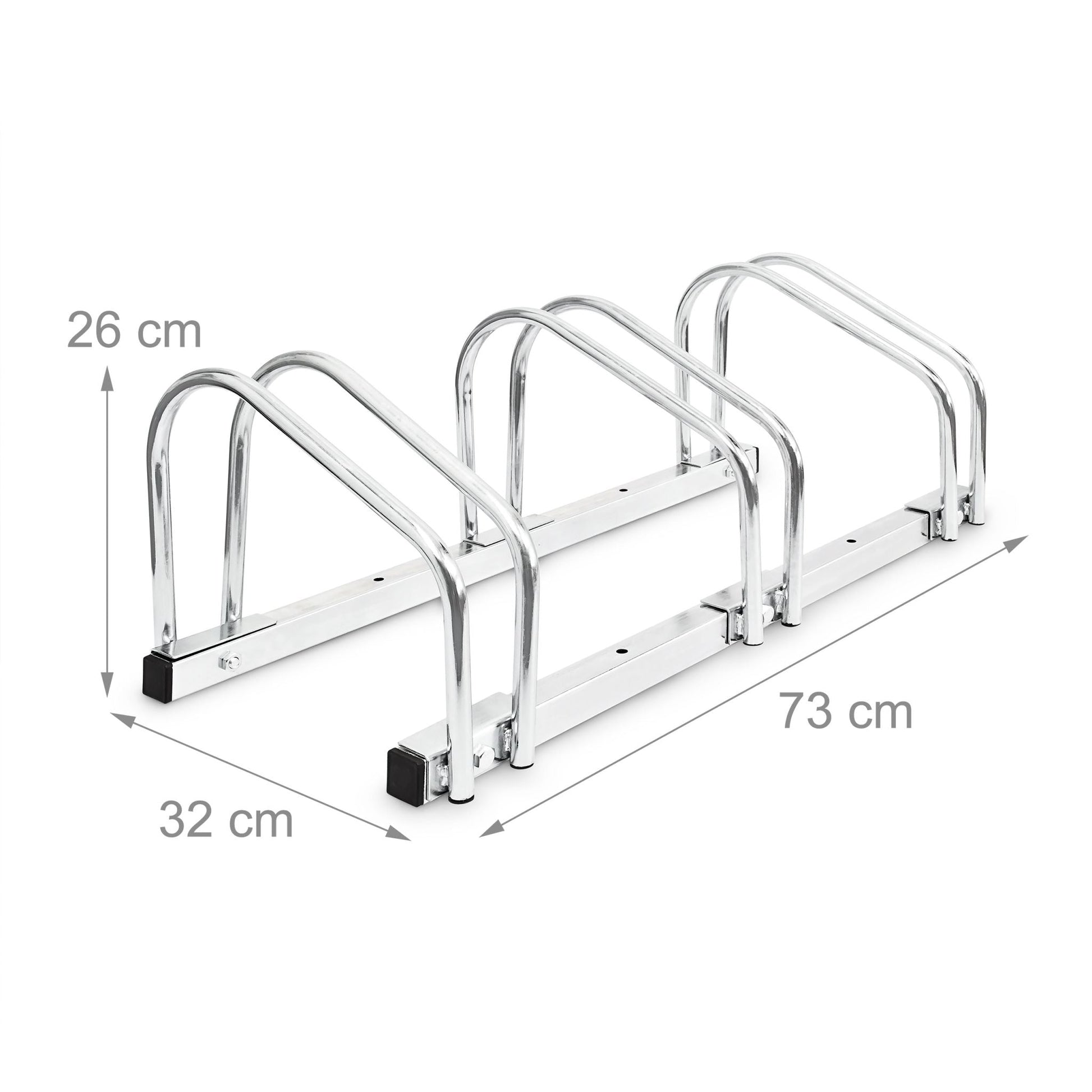 Fahrradständer 3 Fahrräder Stahl Silber von Relaxdays