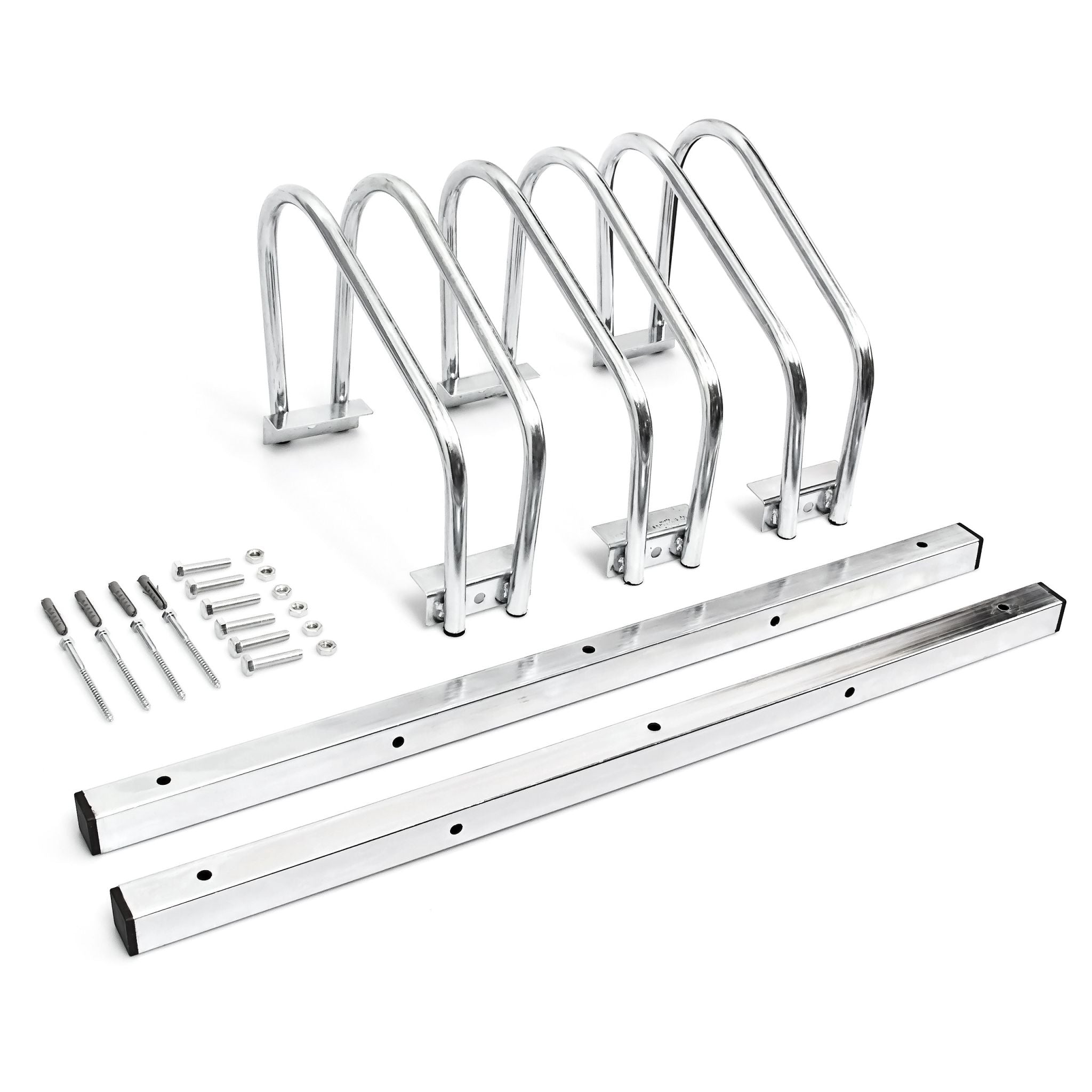 Fahrradständer 3 Fahrräder Stahl Silber von Relaxdays