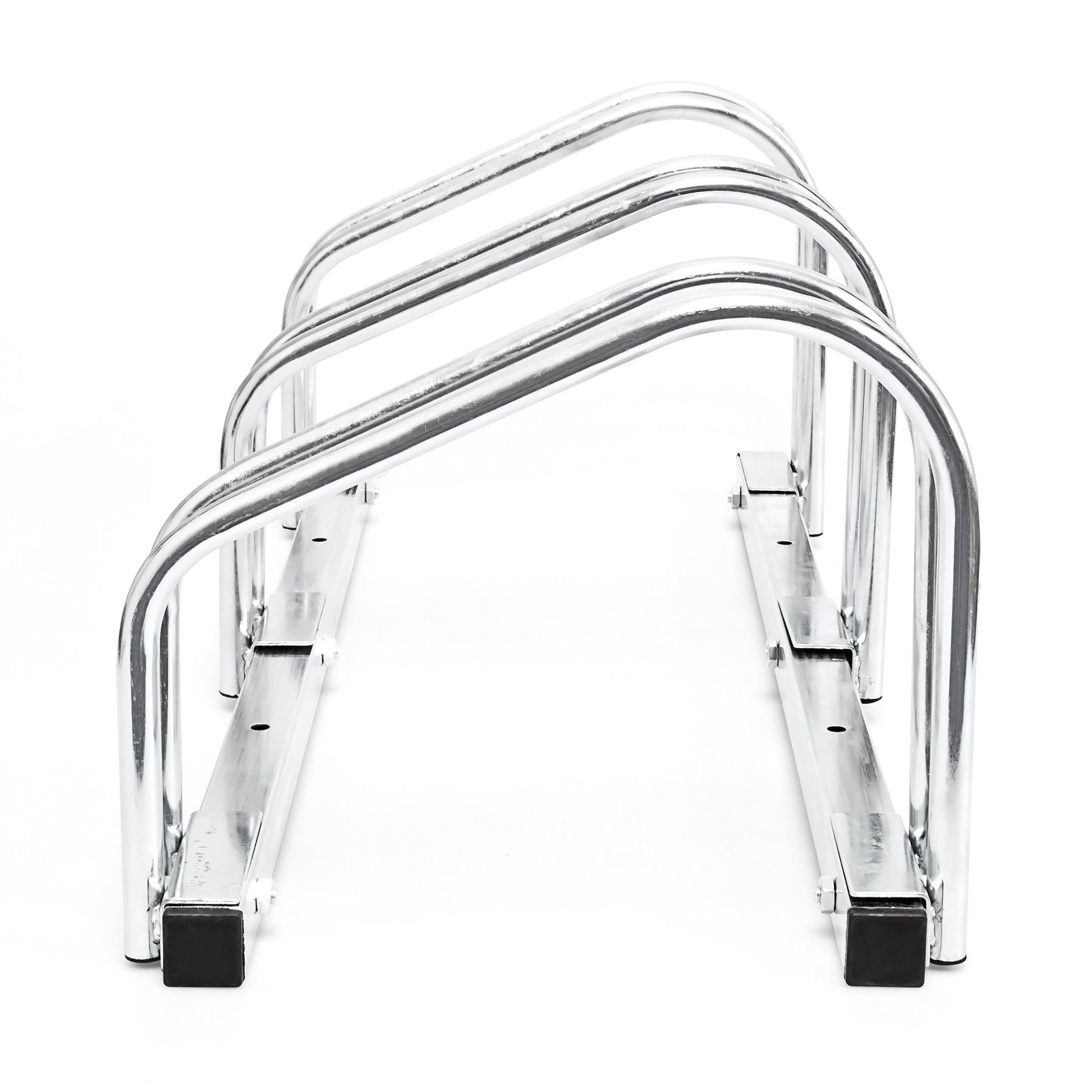 Fahrradständer 3 Fahrräder Stahl Silber von Relaxdays