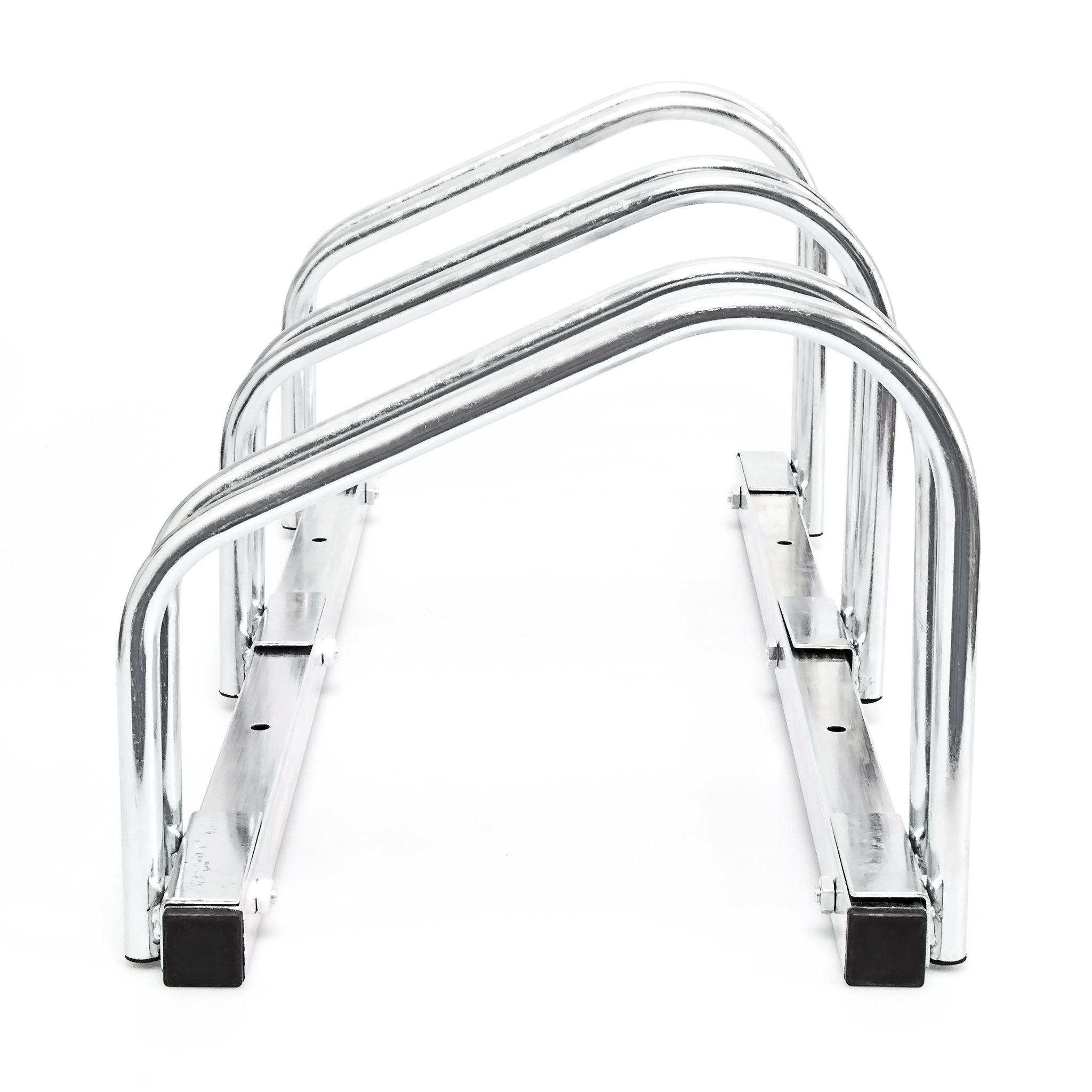 Fahrradständer 3 Fahrräder Stahl Silber von Relaxdays