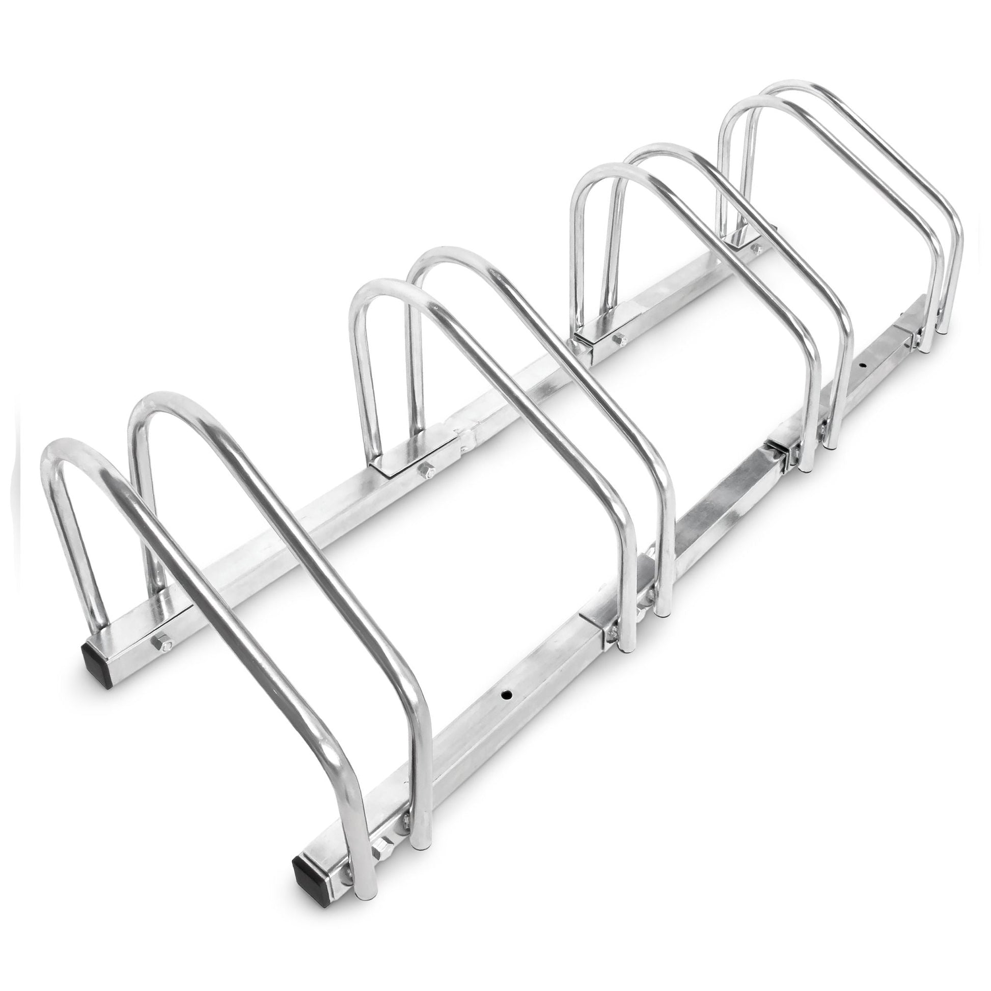 Fahrradständer 4 Fahrräder Stahl 1m Silber von Relaxdays