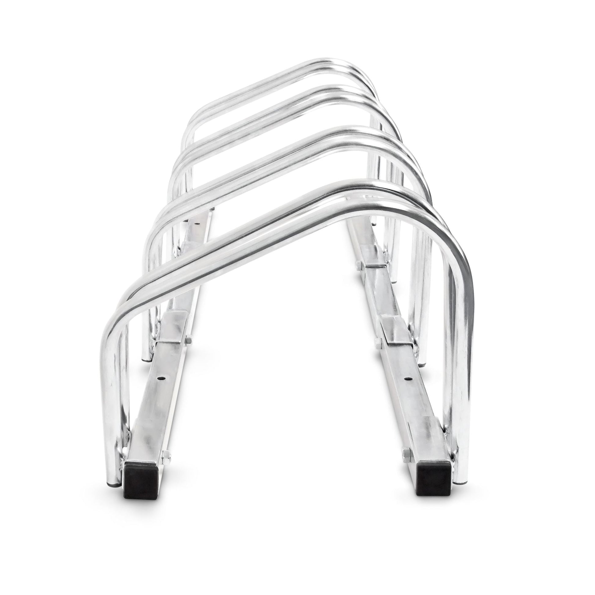 Fahrradständer 4 Fahrräder Stahl 1m Silber von Relaxdays