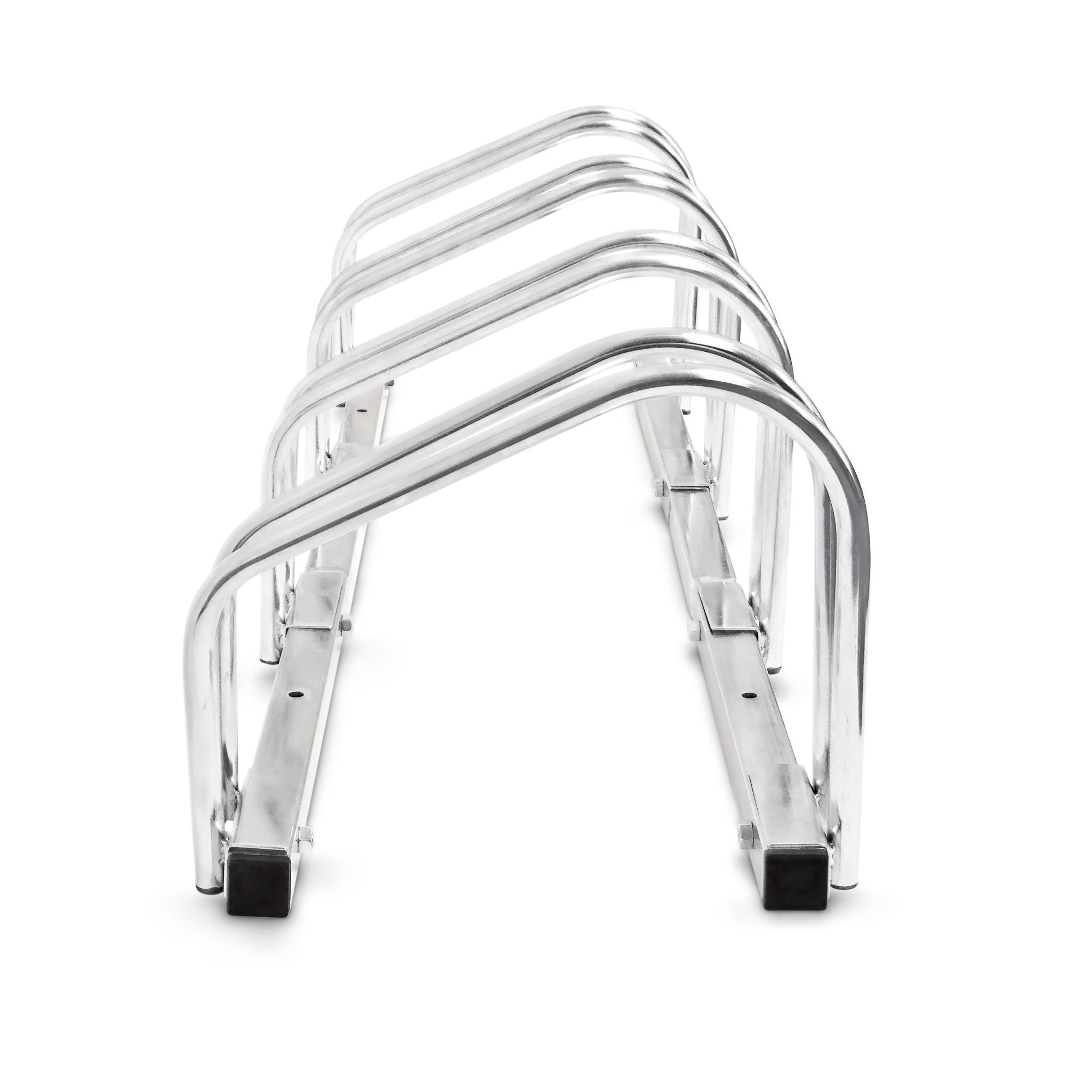 Fahrradständer 4 Fahrräder Stahl 1m Silber von Relaxdays